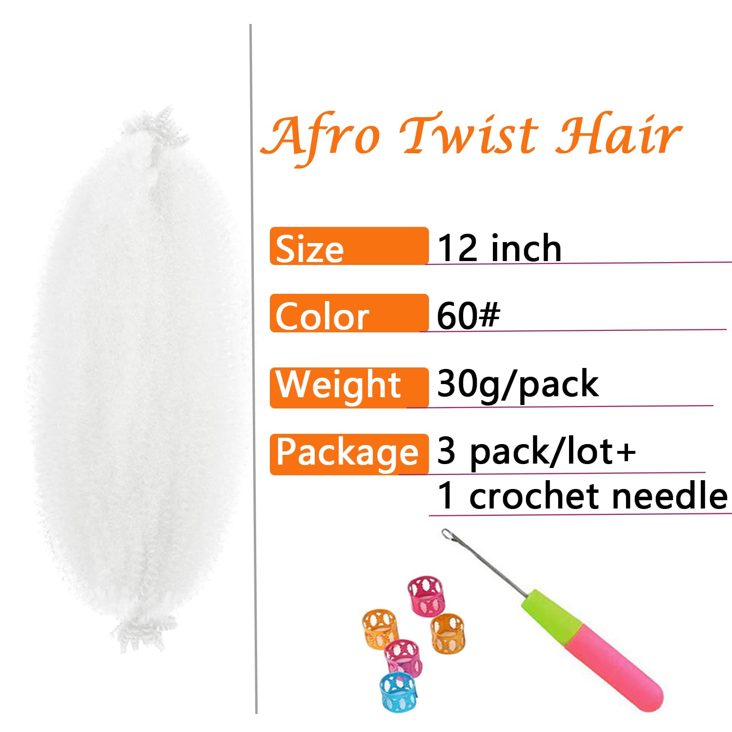 GZVIS Springy Afro Twist Hair - 12 Inch Pre Fluffed Marley Twist for Black Women - Synthetic - Color 60 - 3 Packs