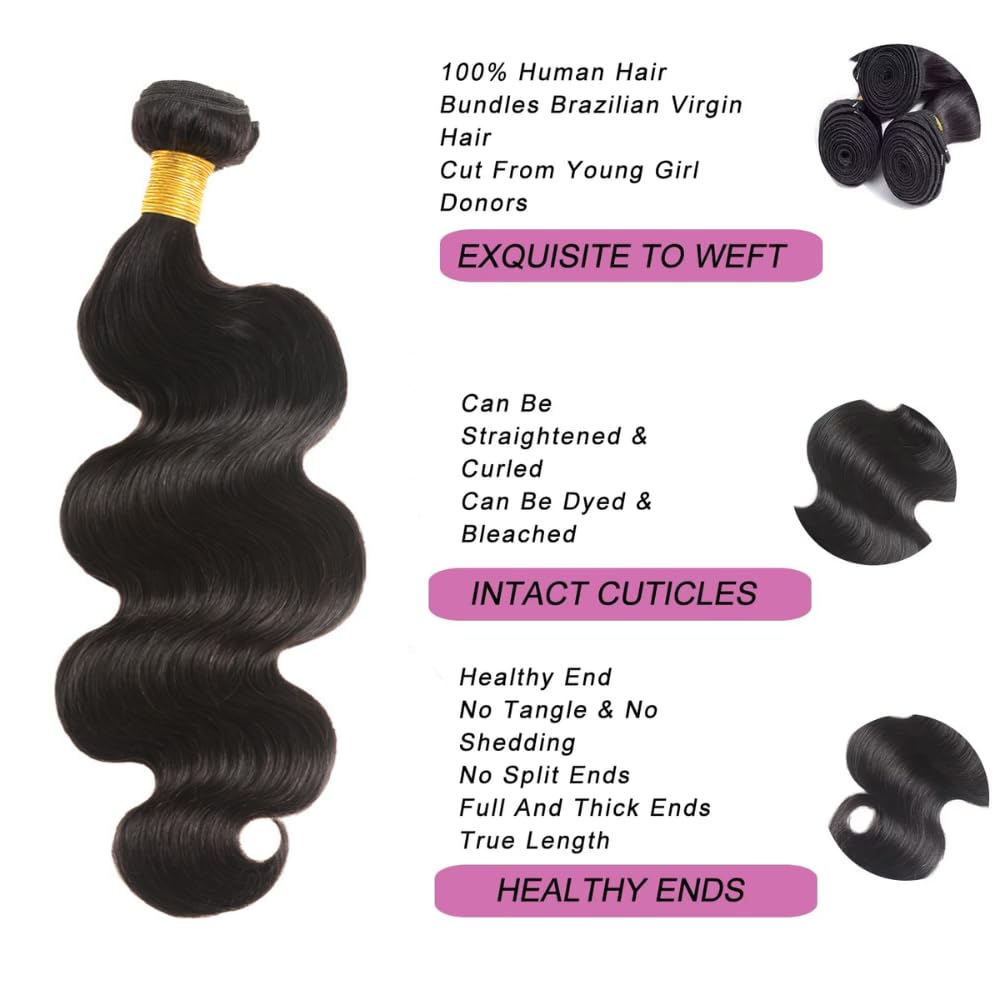 10A Brazilian Body Wave Bundles 22 24 Inch Human Hair 100% Unprocessed Virgin Human Hair Body Wave 2 Bundles Hair Weave Bundles