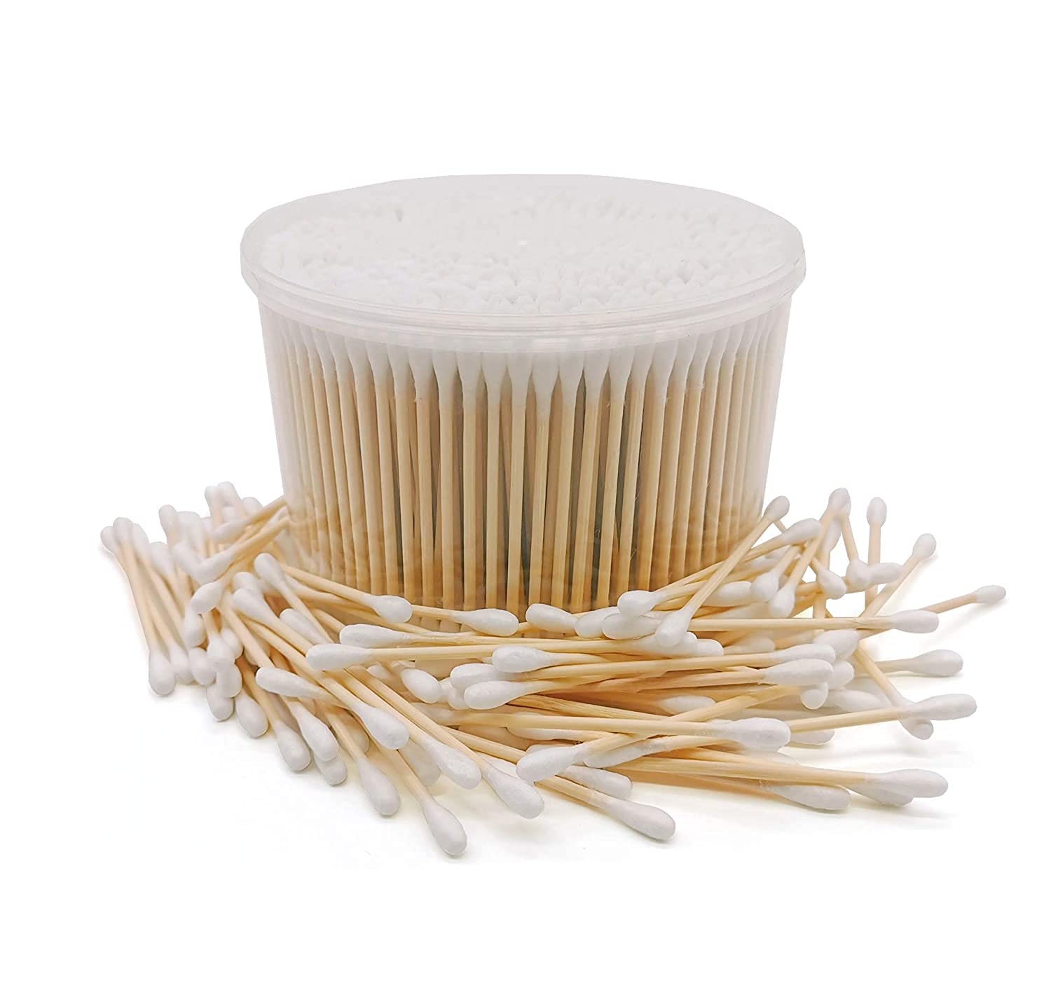 1500pcs Natural Bamboo Cotton Buds,Organic Biodegradable Cotton Swabs