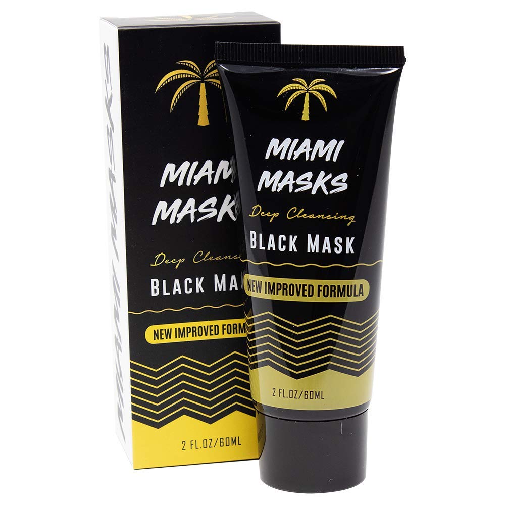 Miami Masks Blackhead Remover Bamboo Black Charcoal PeelOff Face Mask Anti-Acne Pore Minimizer Black head Remover Facial Mask Al