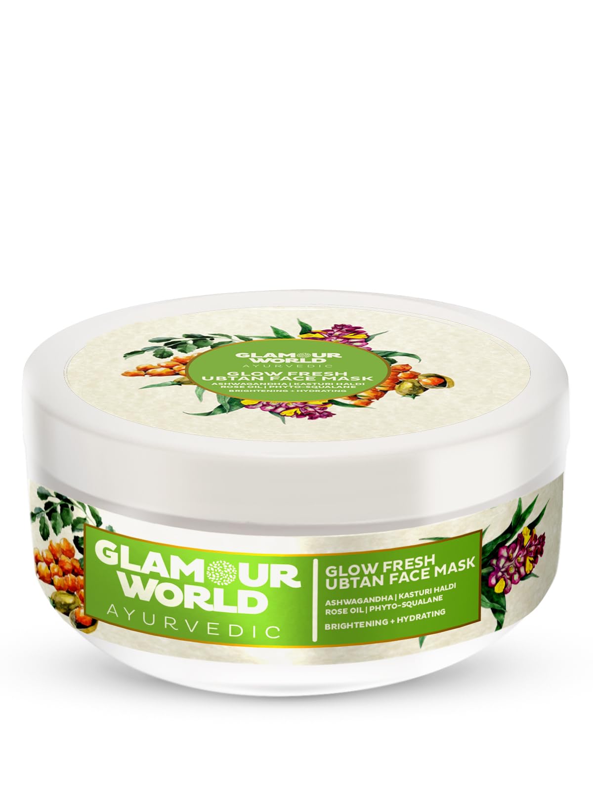 Glamour World Ayurvedic Glow Fresh Fairness Pack For Normal Skin | Enriched With Clay | Bran | | Turmeric | Kasturi Haldi, 1 Cou