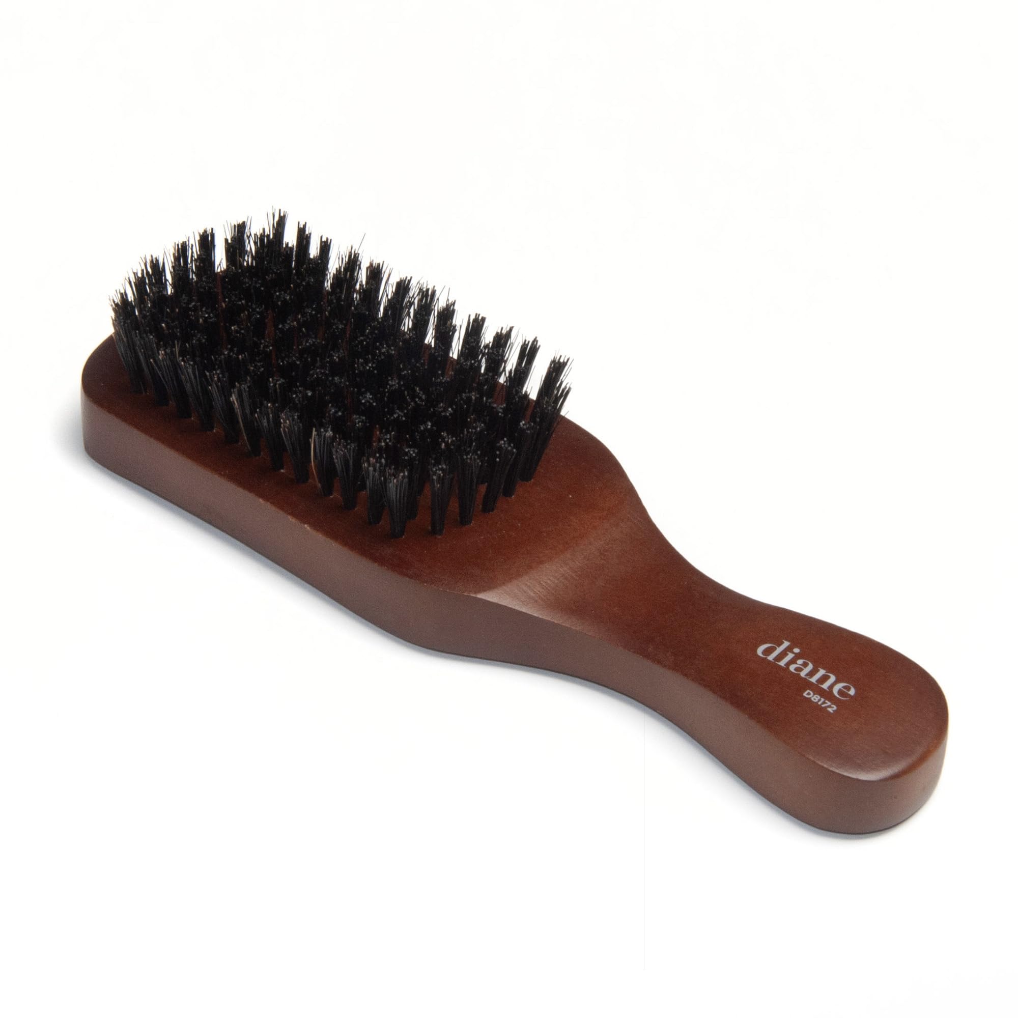 Diane Reinforced Boar Bristle Club Wave Brush for Men and Barbers - Medium Bristles for Thick and Curly Hair - Use for Detanglin