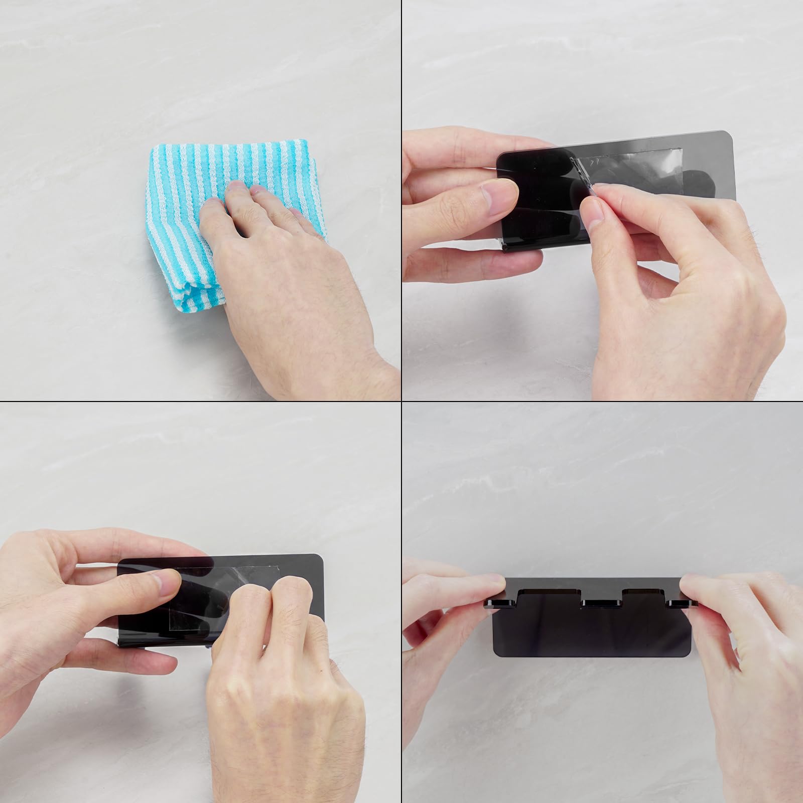 Luexbox Safety Razor Holder For Shower Wall, Self Adhesive Razor And Brush Stand For Bathroom, Shaving Brush Stand Compatible Wi