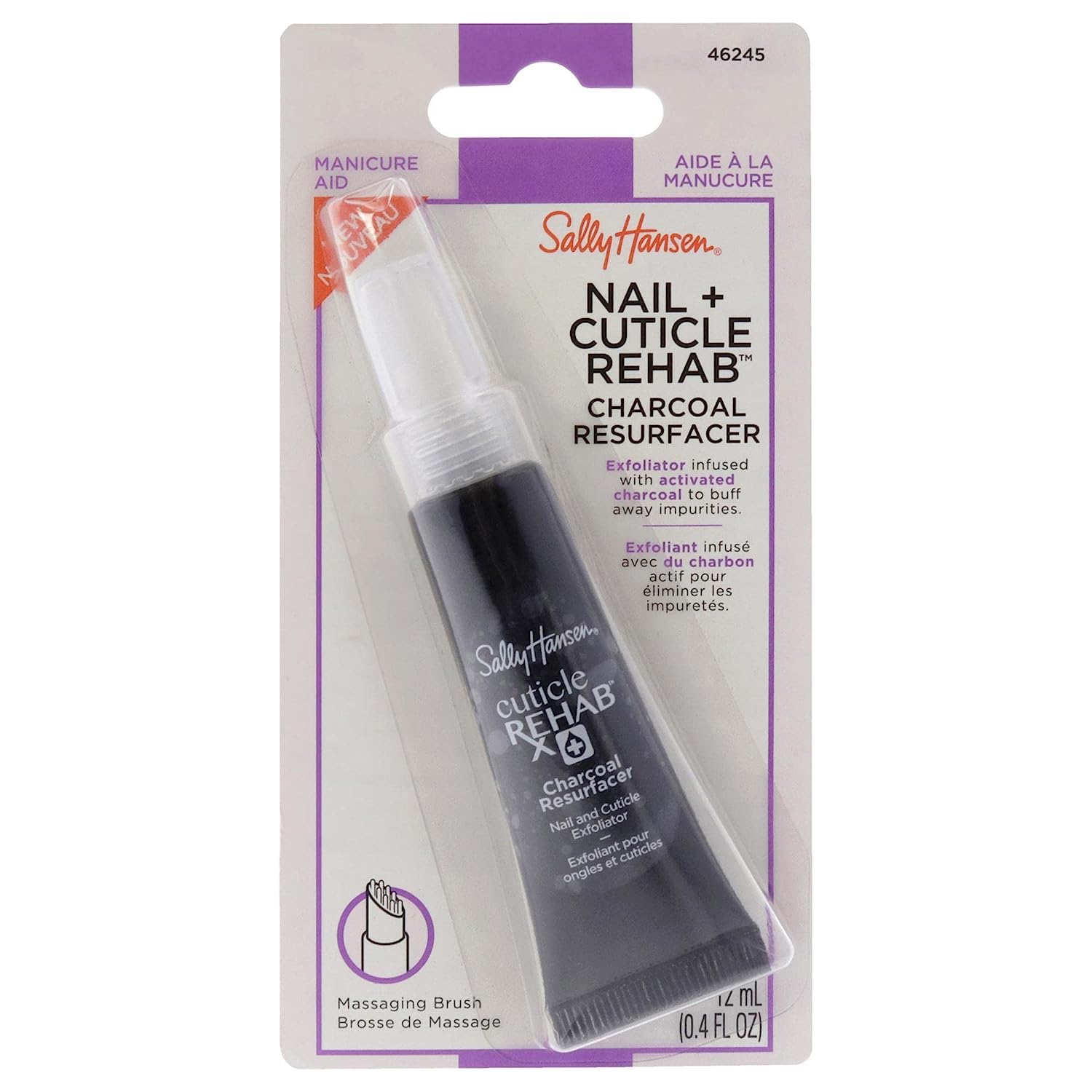 Sally Hansen Nail Rehab Charcoal Resurfacer - 46245 Exfoliator Women 0.4 Oz