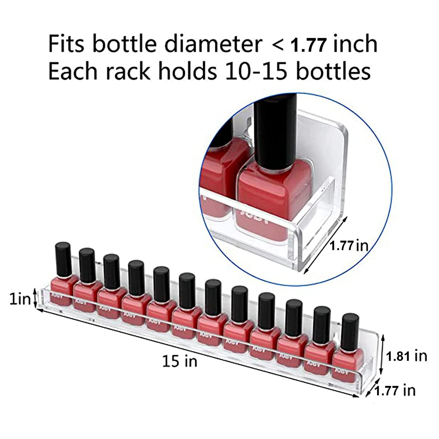 Acrylic Nail Polish Organizer Wall Mounted Nail Polish Display Racks 4 Pack Essential Oil Stand Holder Home Organizer