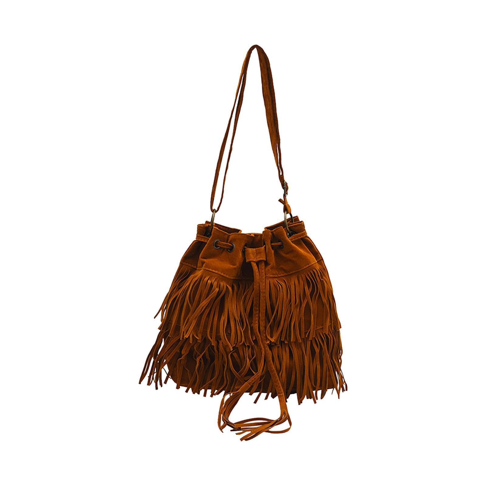 Enakshi Womens Shoulder Bag Large Women Fringe Hobo Bag For Holiday Travel Commuting Brown|Clothing, Shoes & Accessories | Women