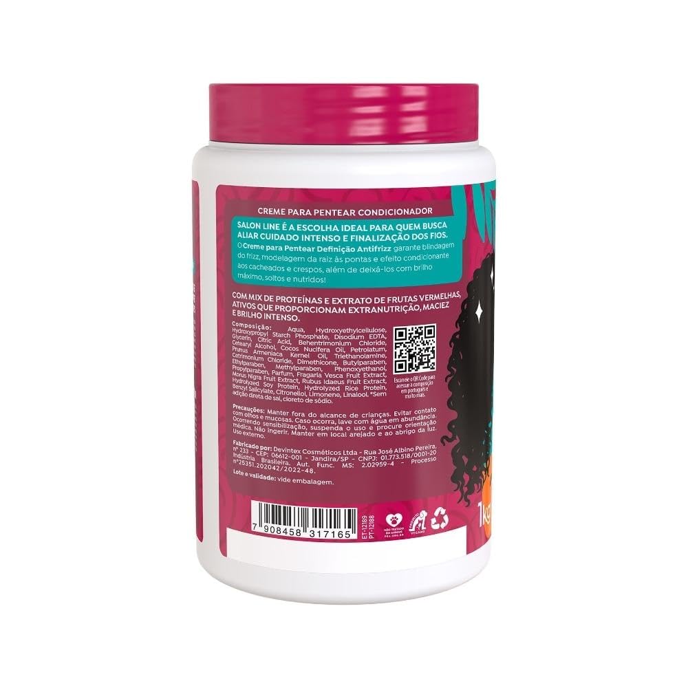 Salon Line - Linha Creme para Pentear - Definicao Antifrizz 1000 Gr - (Combing Cream - Anti-Frizz Definition Net 35.27 Oz)