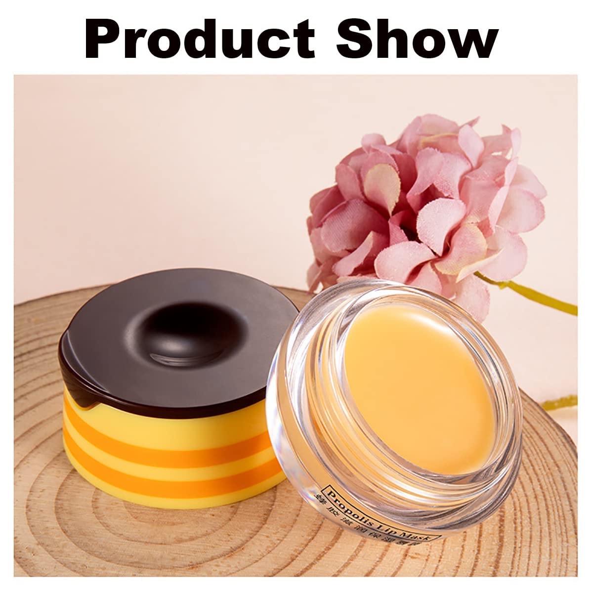 3PCS Honey Lip Balm, Vitamin E Moisturizing Propolis Sleeping Lip Mask, Effective Reduces Lip Lines Prevention Dry and Cracked L