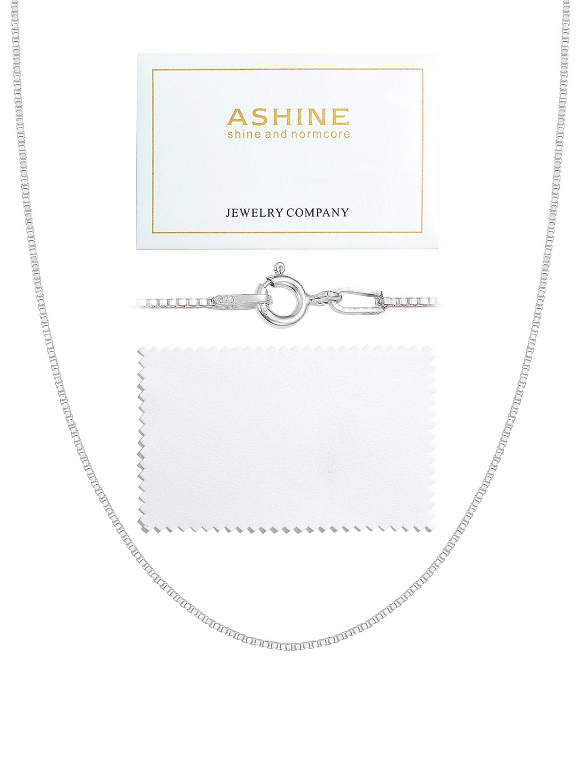 ASHINE Silver Chain Sterling Silver Chain Chain Necklaces for Women Silver Necklace Chain Valentine (1mm Box Chain Spring Ring C