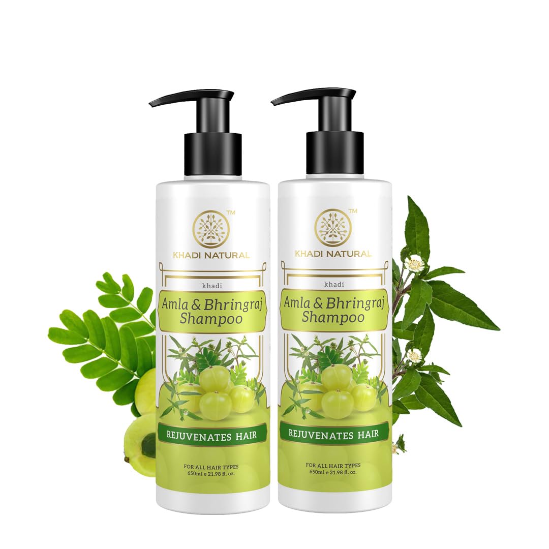 Khadi Natural Amla & Bhringraj Shampoo/Cleanser For Controlling Dandruff & Hair Fall | Shampoo For Reducing Scalp Irritation| Su