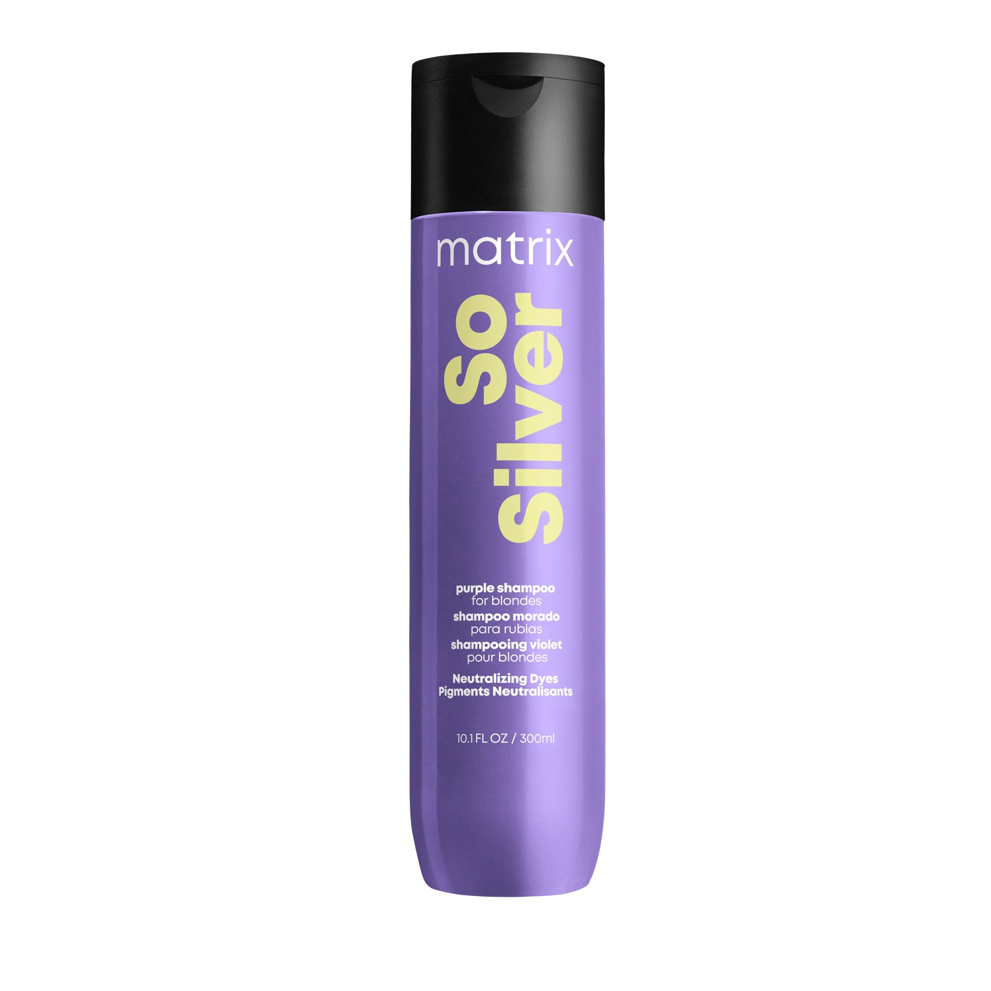 Matrix So Silver Purple Shampoo  Neutralizes Yellow Tones  Color Depositing & Toning  For Color Treated, Blonde, Grey, And Plati