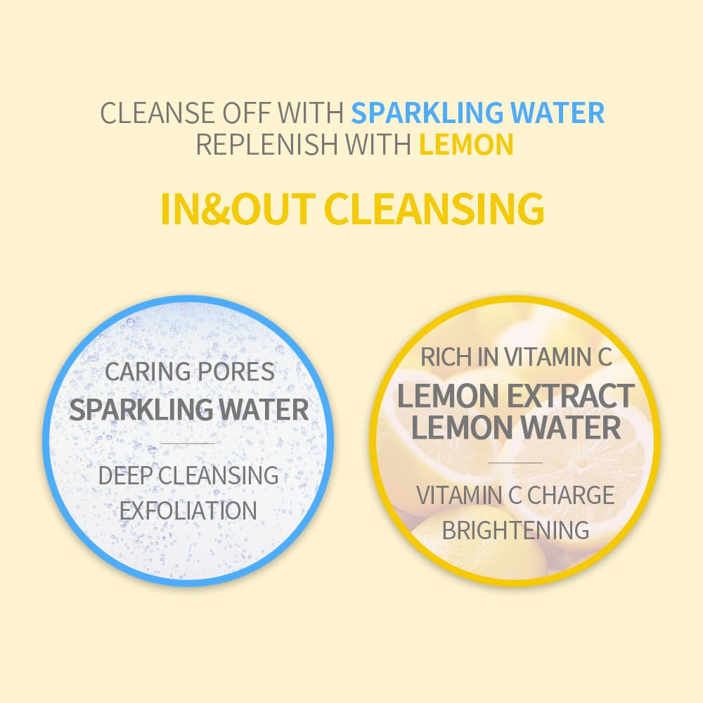 Secretkey Lemon Sparkling Peeling Gel, Deep Cleansing, Exfoliation, Skin Moisturization, Low Irritation For Sensitive Skin Fl. 4
