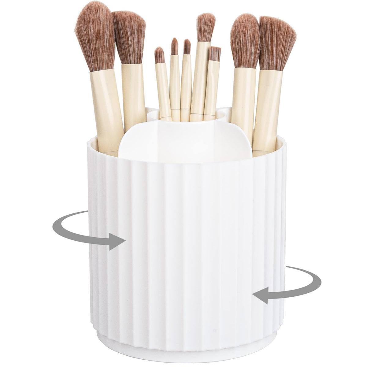 Anyoifax Makeup Brush Holder Organizer 360 Rotating Make Up Brushes Container for Vanity, Spinning Cosmetics Storage Cup Pen Hol