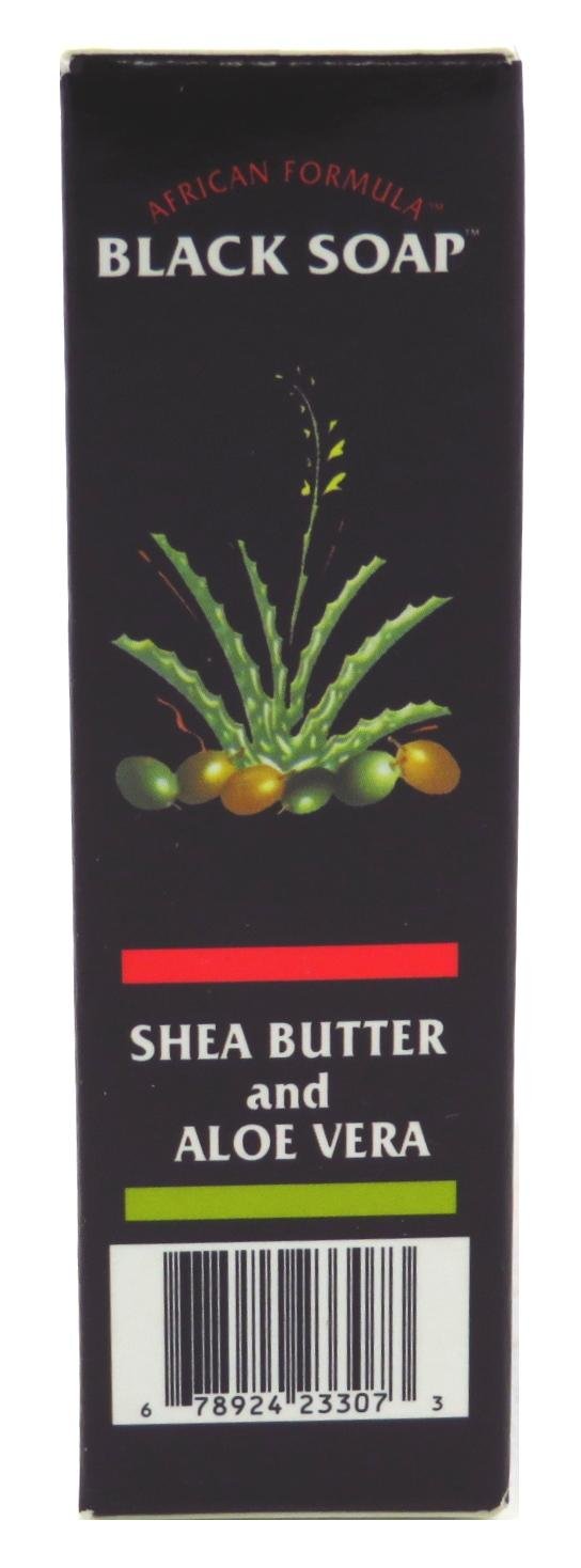 African Formula Black Soap 3.5 Ounce Shea Butter & Aloe Vera (103ml) (3 Pack)