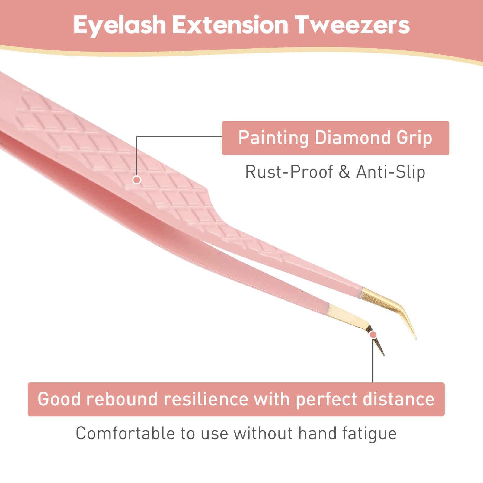 Ms.Queen Tweezers For Lash Extensions,Precision 45 Degree Lash Tweezers For Volume Classic Lashes Premade Fans