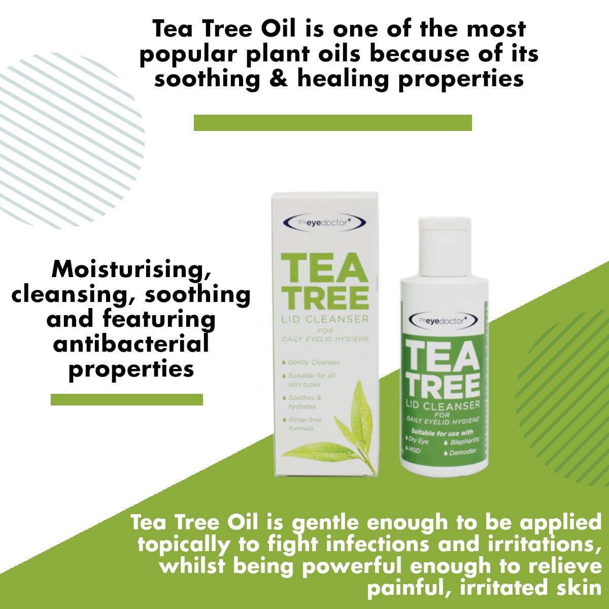 The Eye Doctor Tea Tree Lid Cleanser 100Ml - Daily Eyelid Hygiene Remove Debris & Make-Up Eyelid Eyelashes - Suitable For Sensit