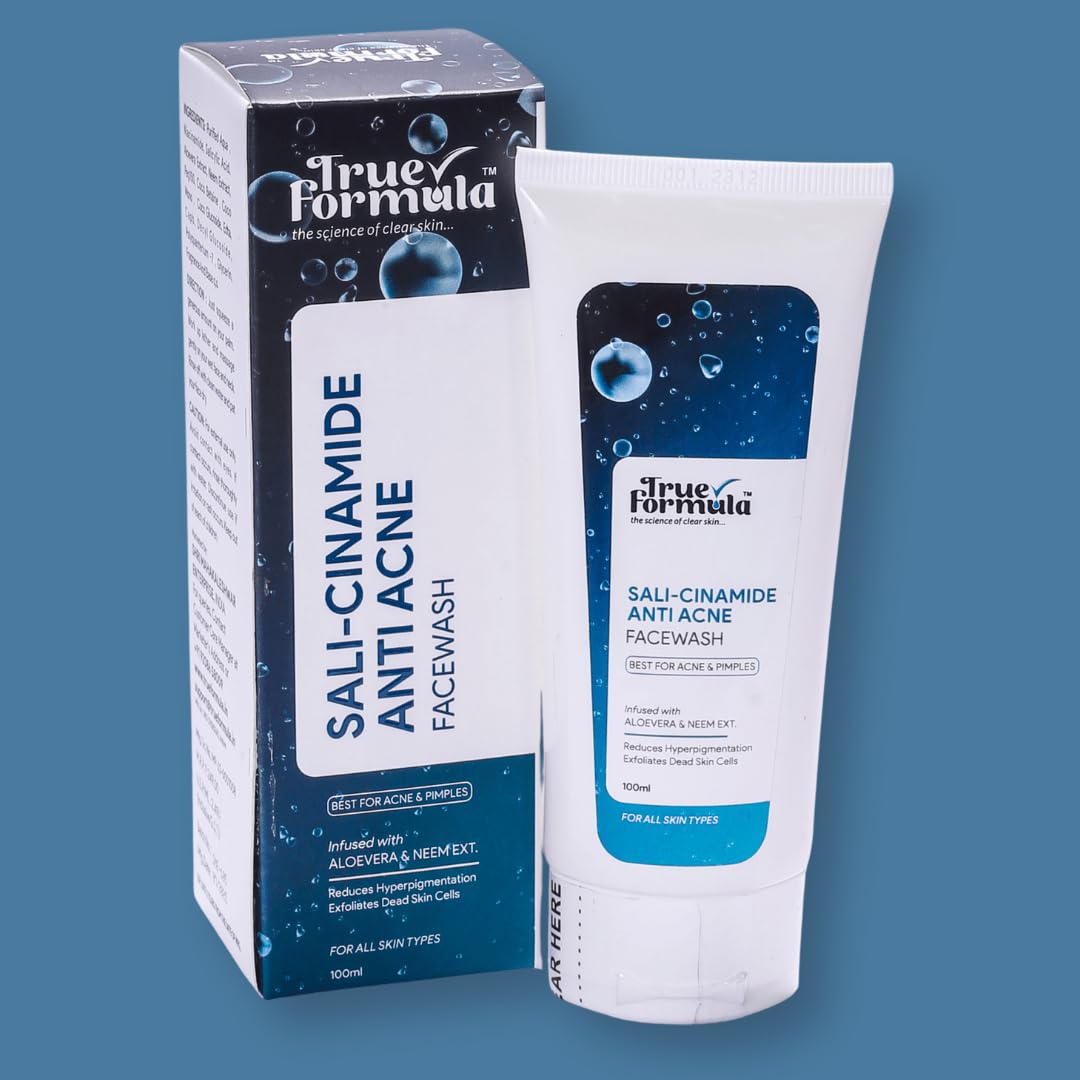 True Formula SaliCinamide AntiAcne Face Wash With 2% Salicylic Acid & 5% Niacinamide | Controls Acne, Blackheads & Excess Oil 