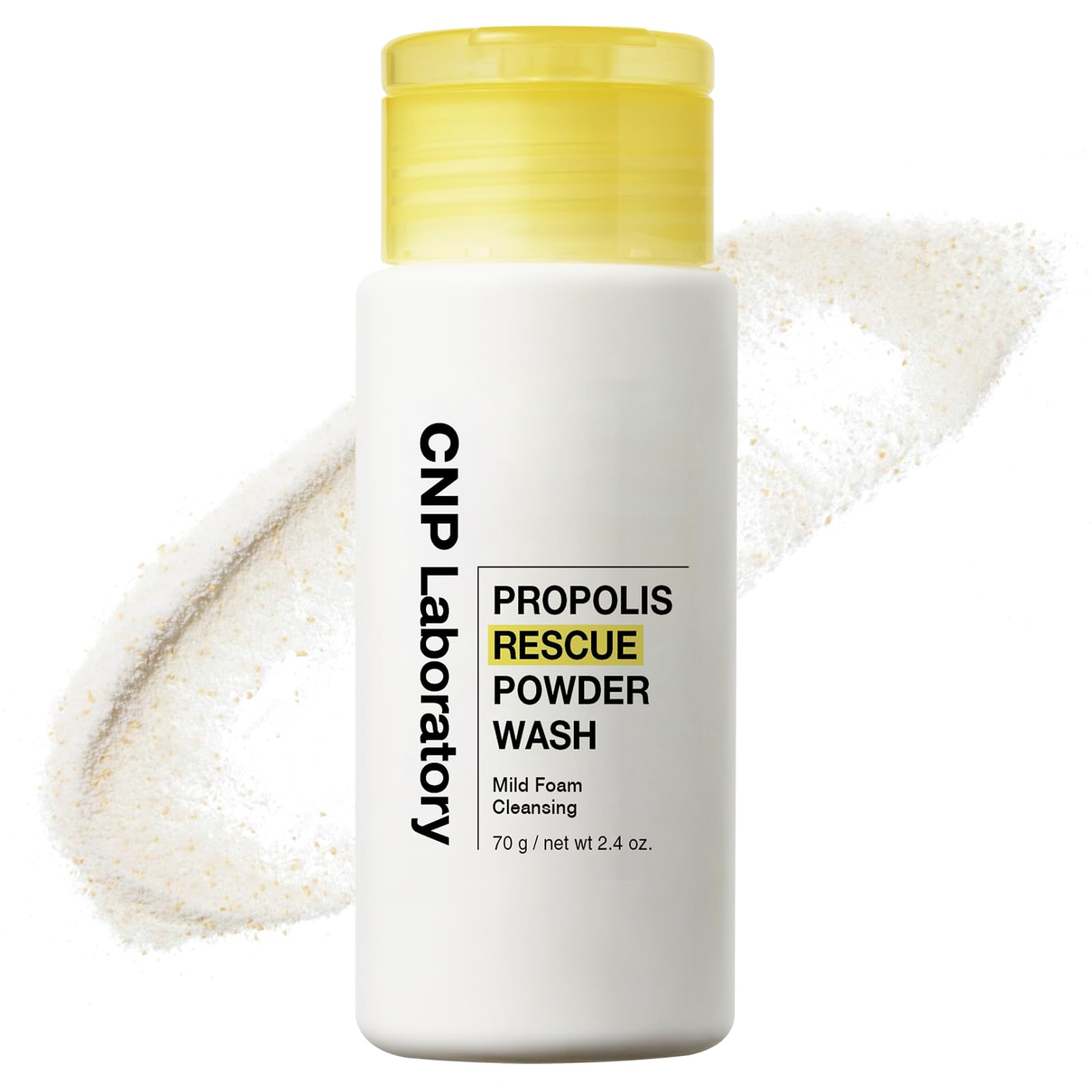 CNP Propolis Rescue Powder Wash, Exfoliating Face Wash with AHA & PHA, for Dry, Sensitive Skin, Dermatologically Tested, 2.4 oz.