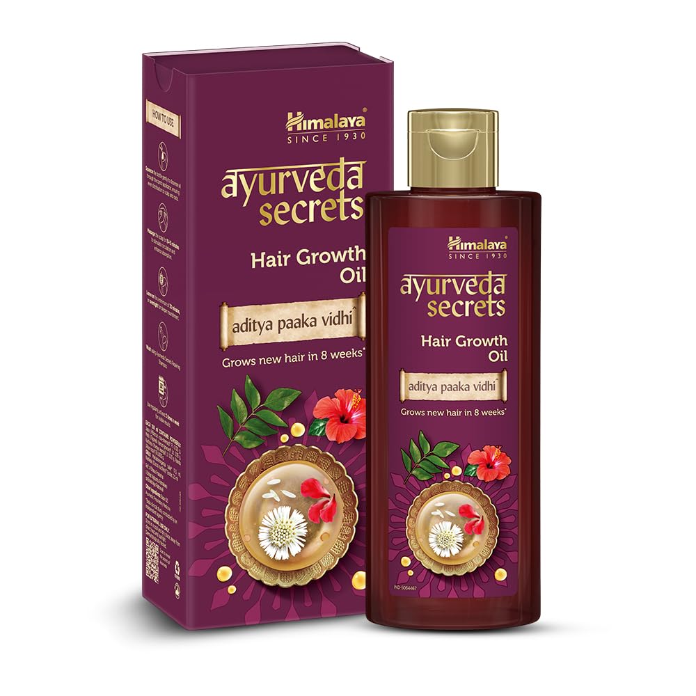 Himalaya Ayurveda Secrets Ayurveda Hair Growth Oil For Men & Women | With Bhringaraja, Hibiscus & Curry Leaf | Supports New Hair