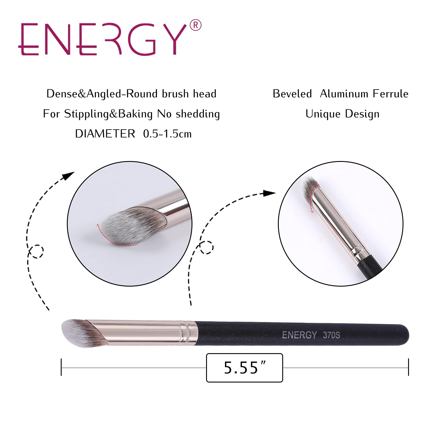 Energy Concealer Brush Set Professional Angle Under Eye Concealer Brushes Flat Top Perfect For Eye Concealer Foundation Blending