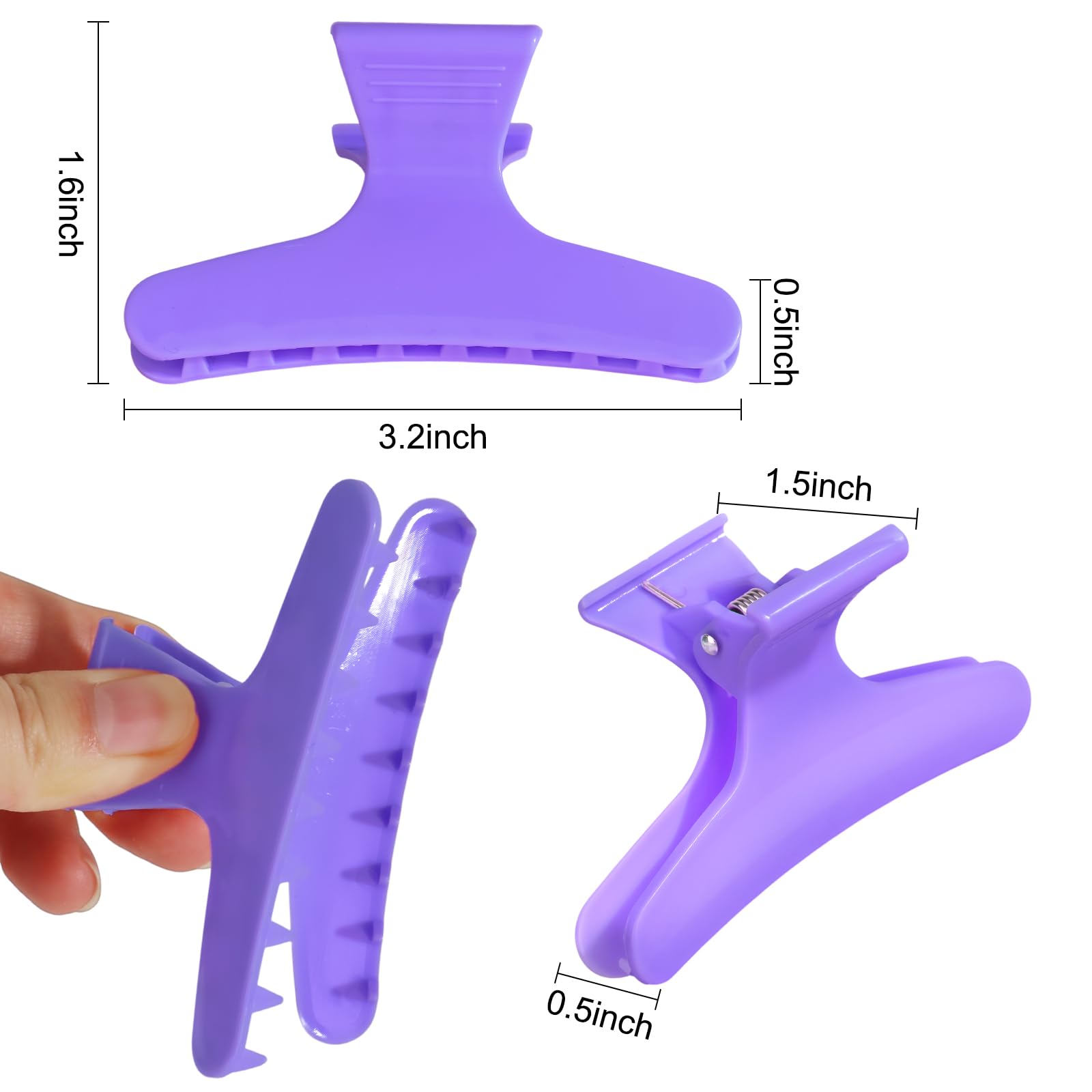 Ondder Pink Purple Butterfly Hair Claw Clips For Styling Sectioning Hair Styling Clips Makeup Hair Sectioning Clips Pro Hair Cla