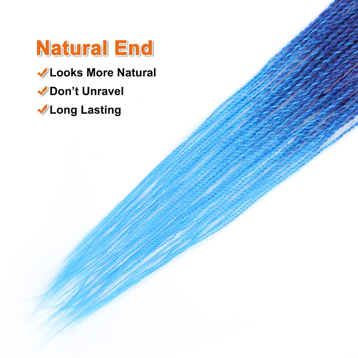 Nayoo Blue Crochet Hair Senegalese Twist, 22 Inch 8 Packs Small Crochet Hair For Black Women, 35 Strands/Pack Braids Crochet Hai