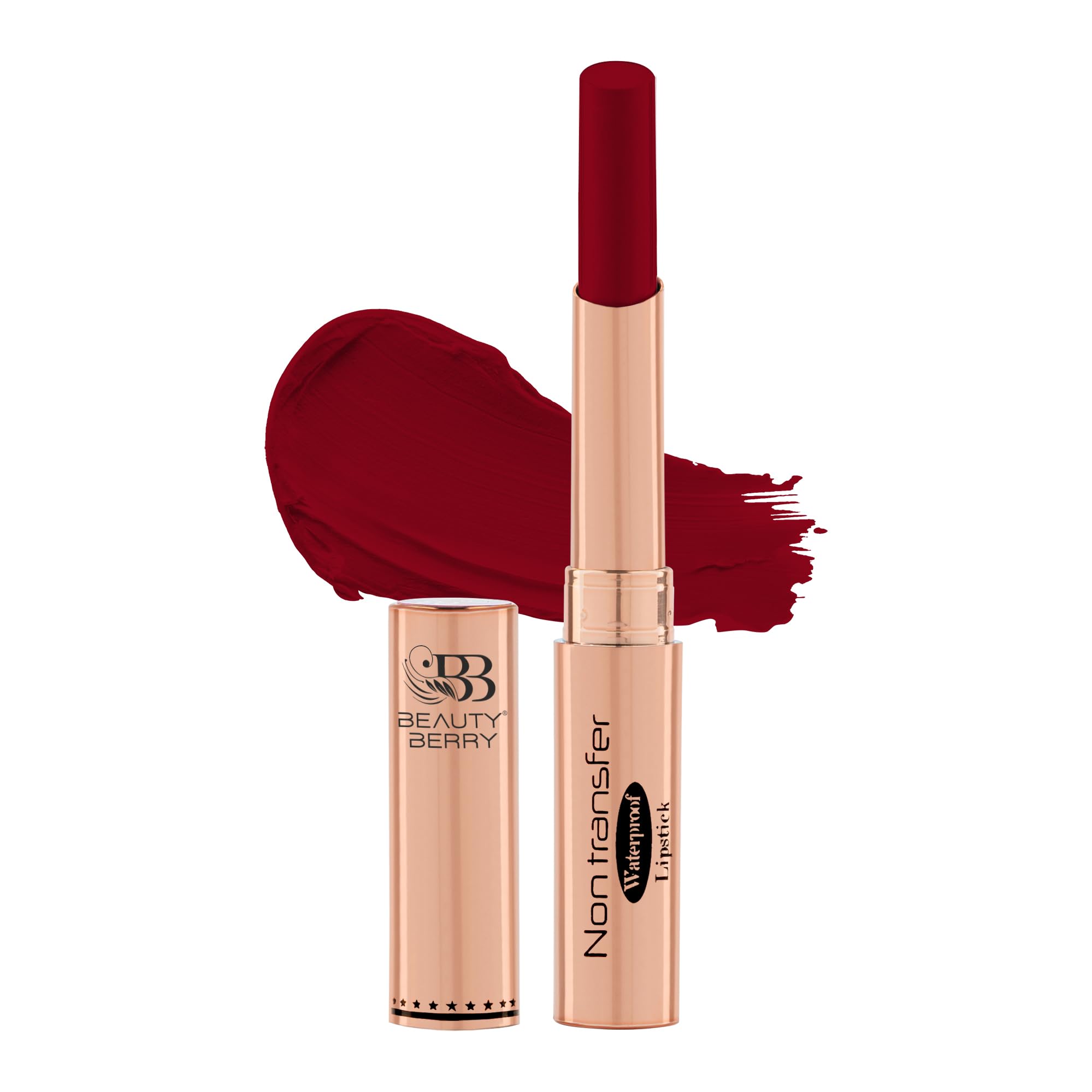 Beauty Berry Non Transfer Waterproof Lipstick, Long Lasting Smudge Proof Highly Pigmented Shades, (Pack Of 1) (Hot Red 01)