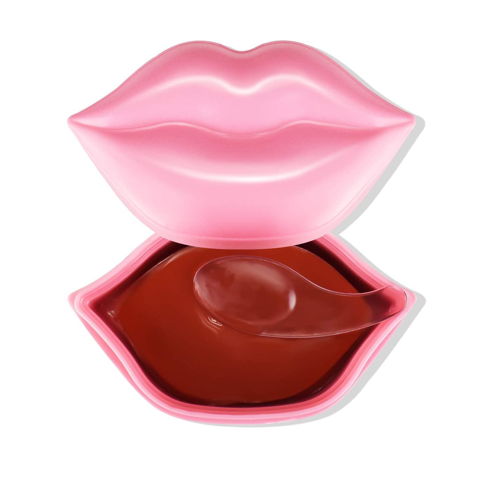 Freeorr 20Pcs Lip Mask Sheet,Pink Moisturizing Plumping Lip Patches, Gel Treatment Lip Masks For Dry Lips Plump Lip Collagen Ove