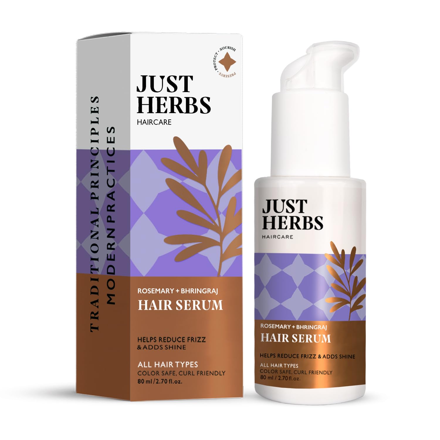 Just Herbs Rosemary Bhringraj Hair Serum For Silky & Smooth Hair | Helps Nourish And Improve Hair Health No Harmful Parabens Or 