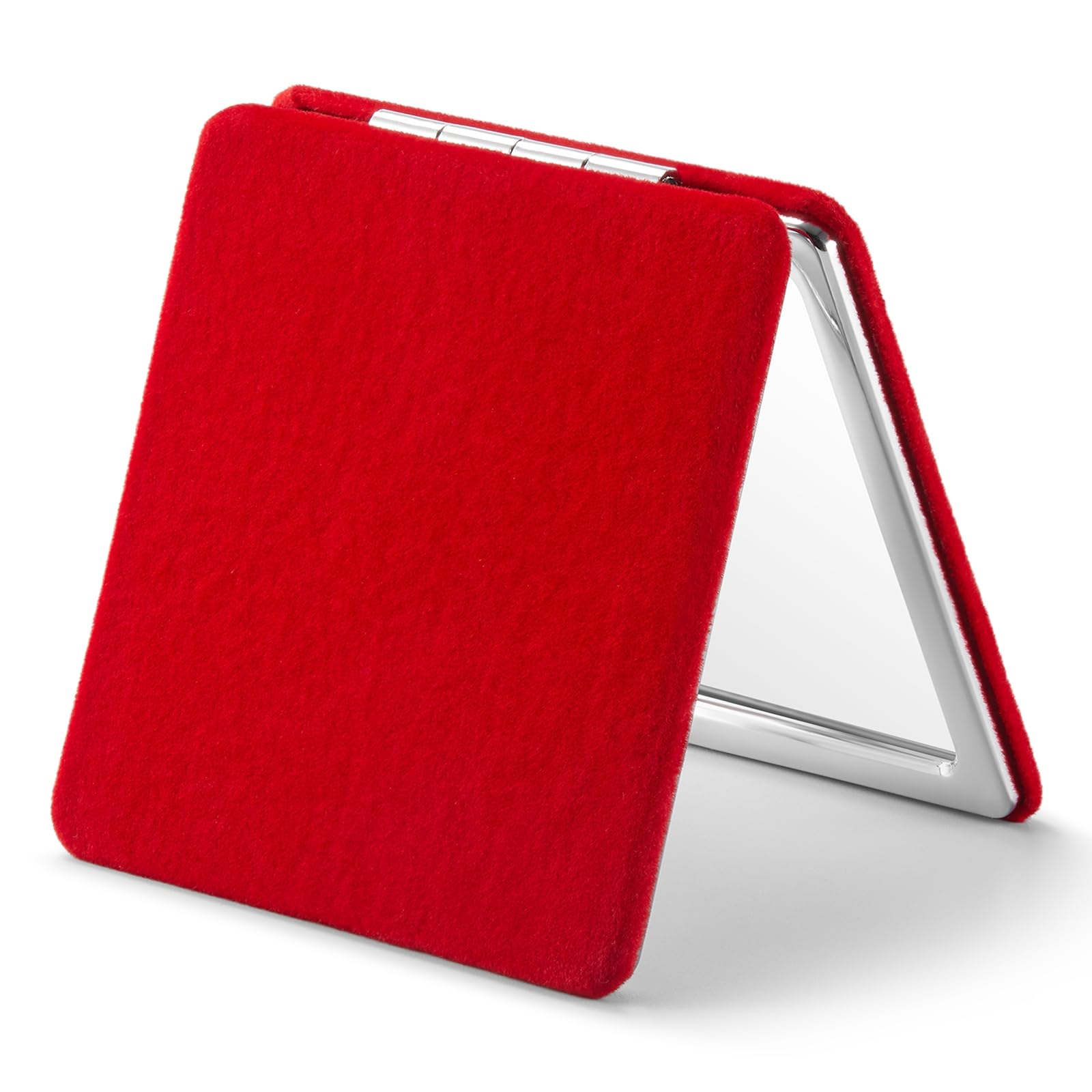 Omiro Compact Mirror, 1X/3X Magnifying Mirror With Velvet Cover, Pocket Ultra Portable For Purses And Travel(Christmas Red)