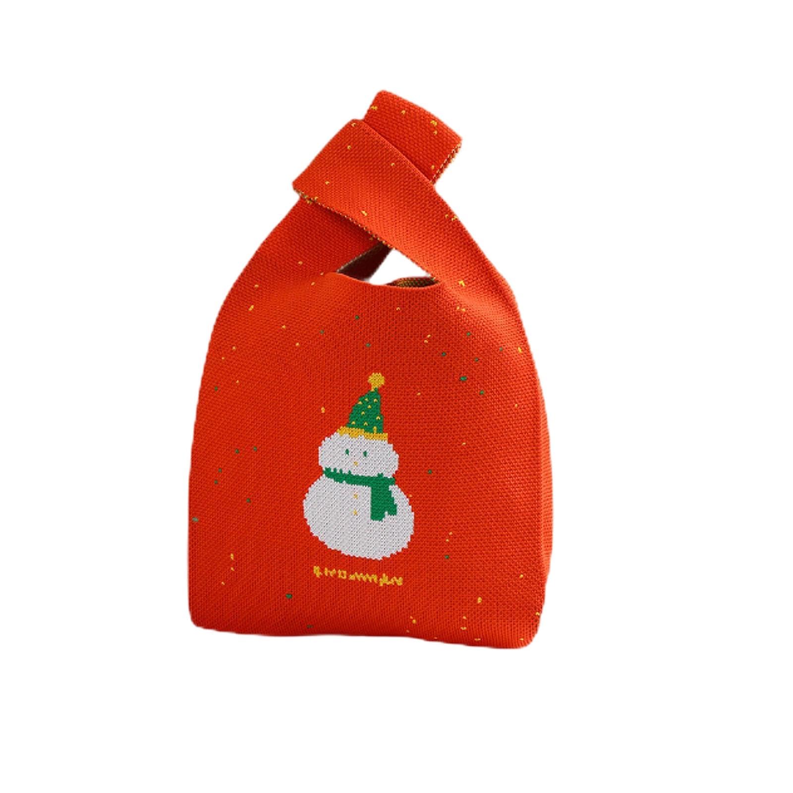 Snappsy Women Tote Bag Trendy Boho Satchel Travel Purse For Christmas New Year Party Orange Red