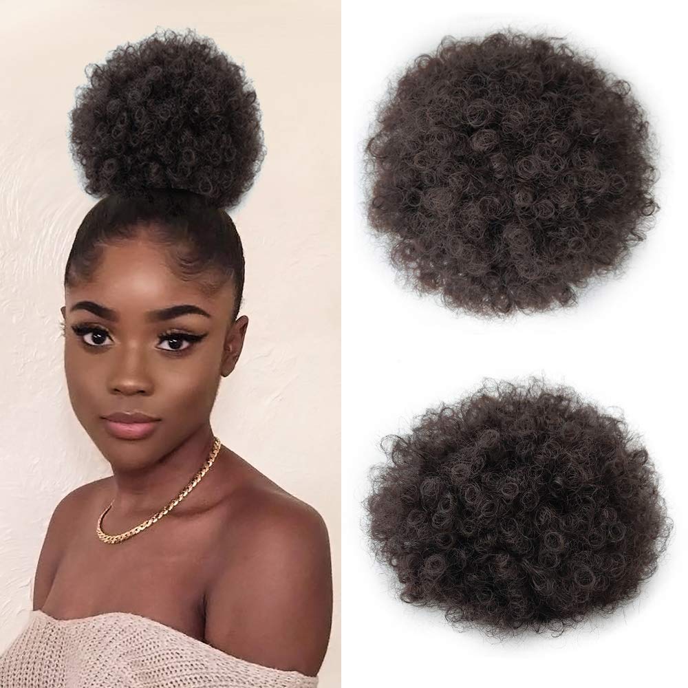 Yinmei Baibian Kinky Curly Ponytail Hair Afro Puff Drawstring Ponytails Synthetic Hair Bun Extensions Hairpieces Updo Hair With 