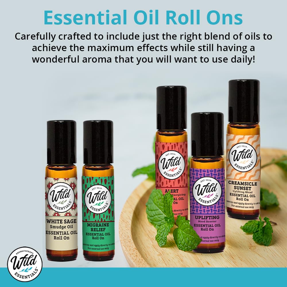 Wild Essentials Palo Santo Essential Oil Roll On, 10Ml, Cleansing, Purifying, Relaxing, 100% Pure, Premium Grade Essential Oils,