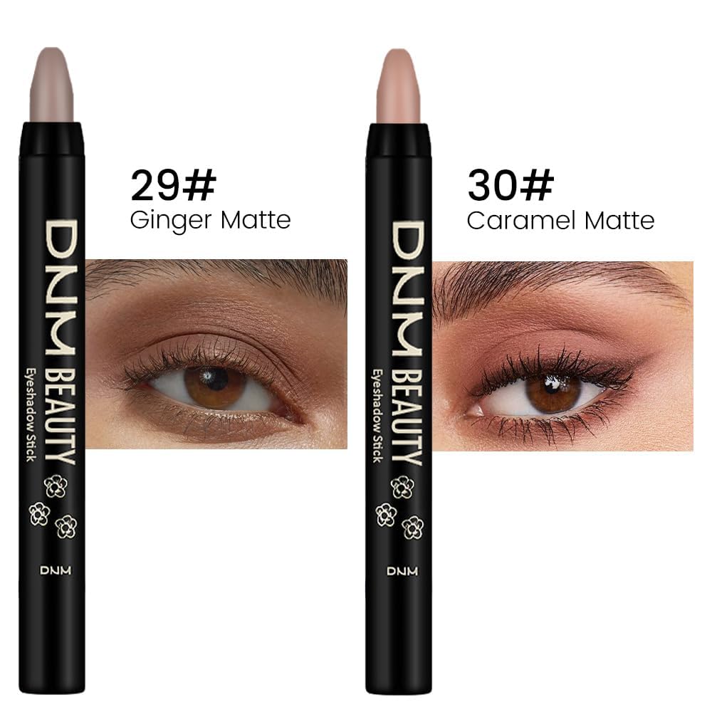 Evpct 2Pcs Cream Eyeshadow Sticks Set For Eyes Waterproof, Ginger Matte Caramel Matte Eye Shadow Stick Pencil Pen Bulk Sombras E