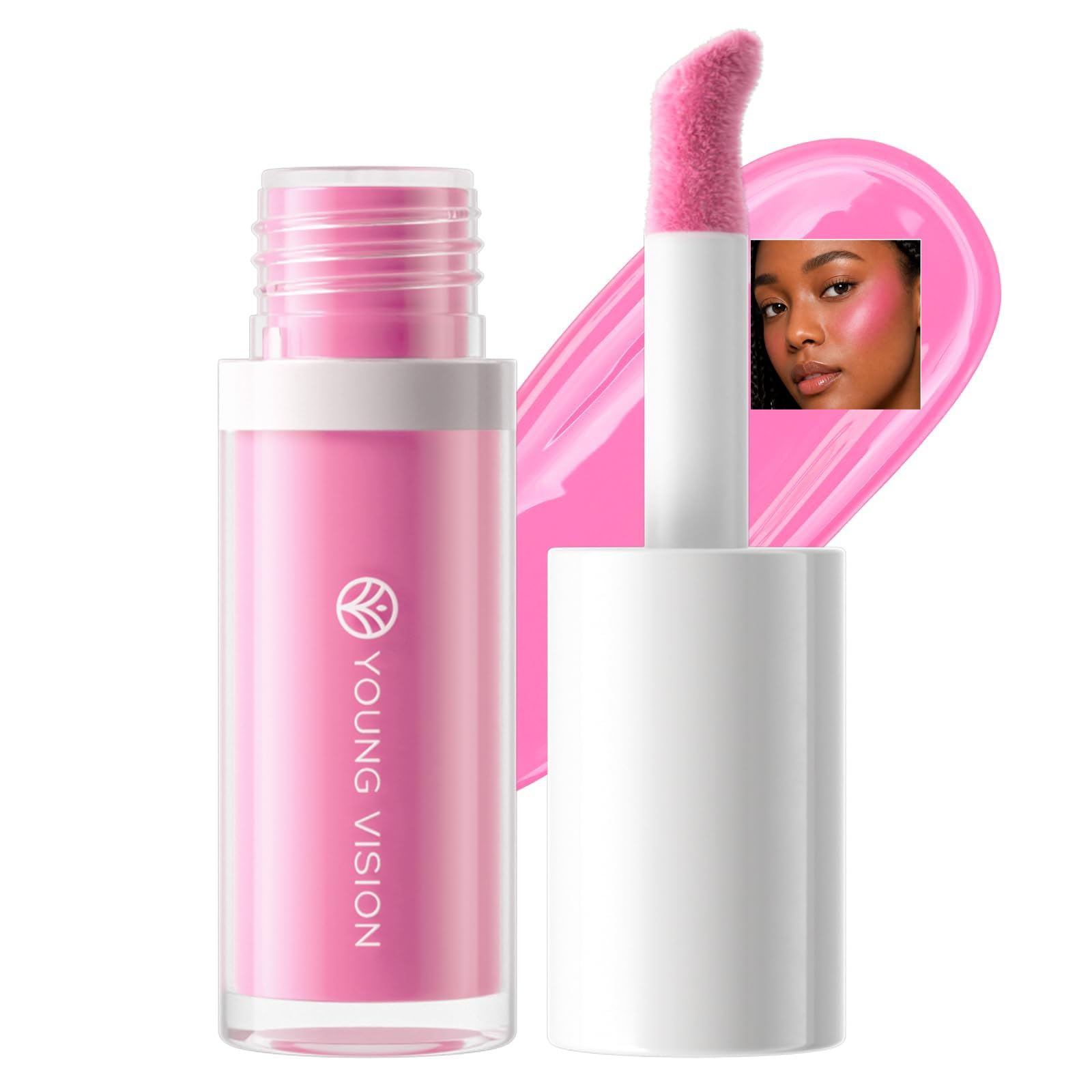YOUNG VISION Cool Pink Liquid Blush, Long Lasting, Highly Pigmented Cheek