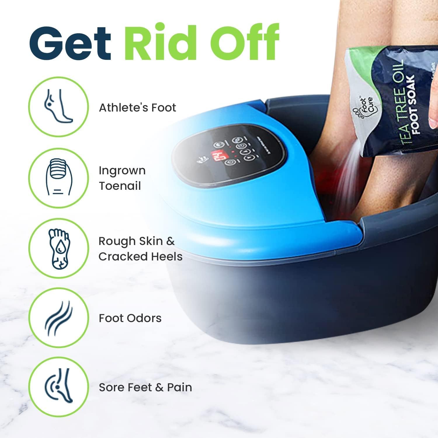 Tea Tree Oil & Muscle Relief Foot Soak With Epsom Salts - All Natural Salts For Post Workout Recovery - Softens Calluses, Soothe