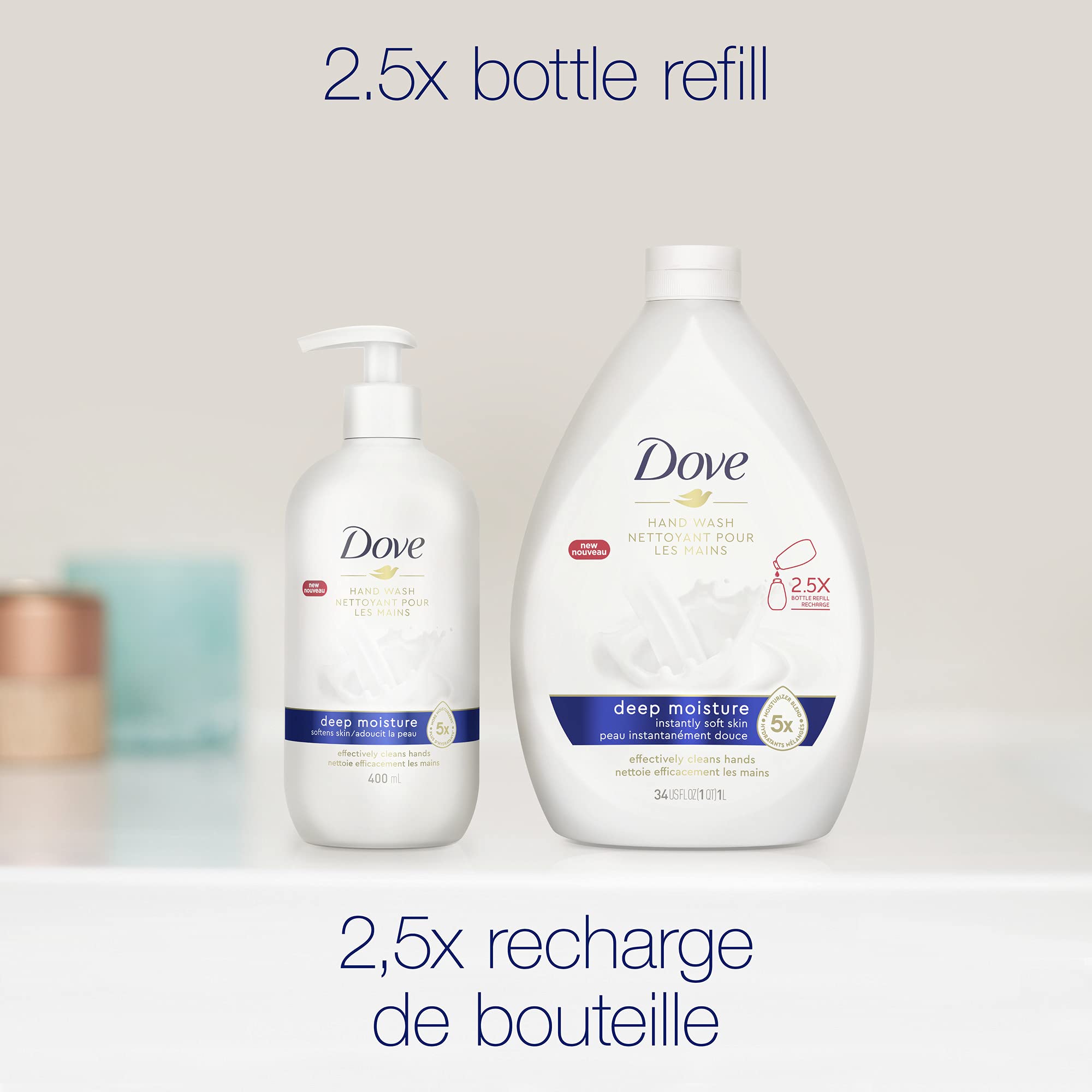 Dove Advanced Care Hand Wash Deep Moisture Pack of 3 for Soft, Smooth Skin More Moisturizers Than The Leading Ordinary Hand Soap
