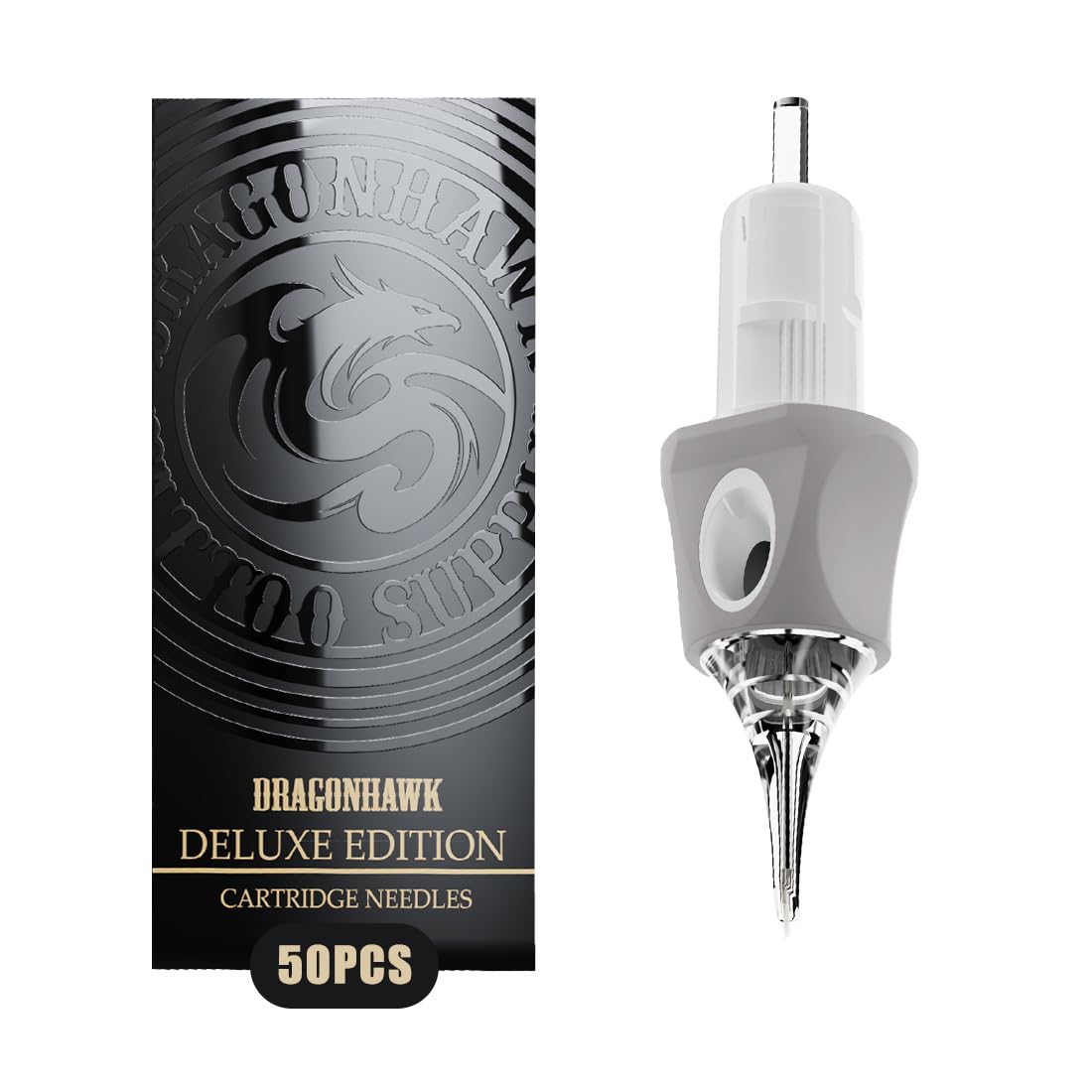 Dragonhawk Glide Extra Smooth Tattoo Needles Cartridges, 50 Count, Designed for a Close, Smooth Hit (1001RL)