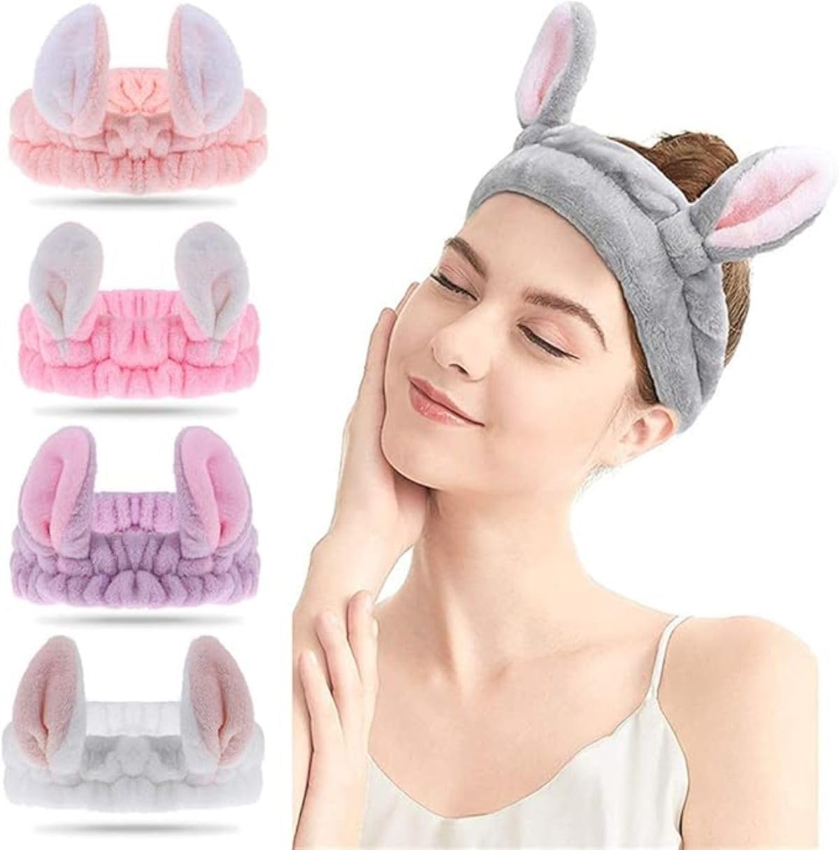 Fizloz Ear Spa Headband For Women  Soft Stretchable Makeup & Face Wash Hair Band, NonSlip Skincare Head Wrap For Bath, Spa, Yo