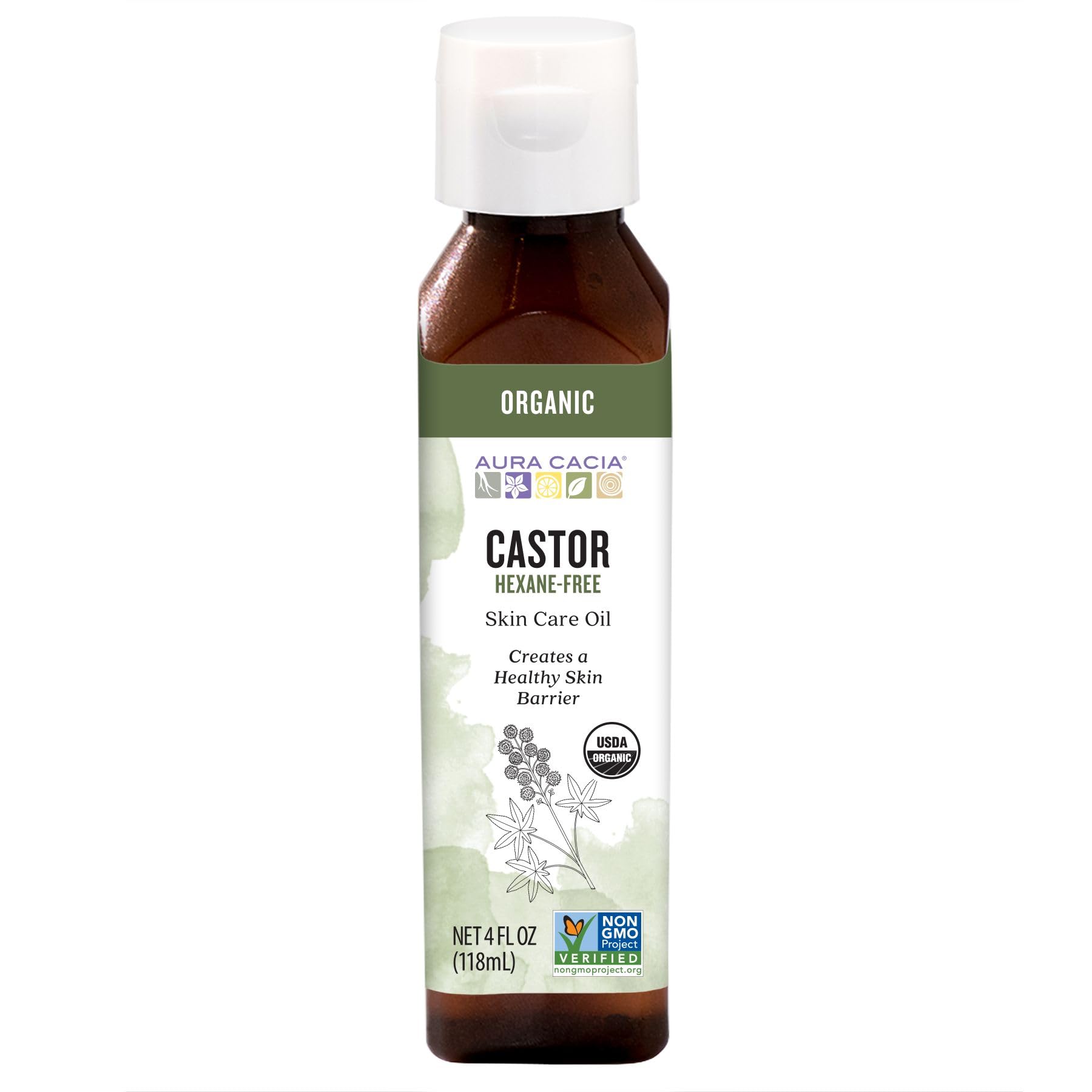 2 Packs of Aura Cacia Skin Care Oil - Organic Castor Oil - 4 Fl Oz