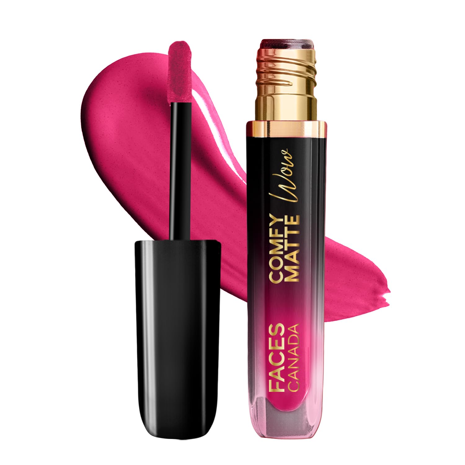Faces Canada Comfy Matte Wow Liquid Lipstick - Fuschia Fun 06 (Pink) 3.8Ml | One Swipe Application | Highly Pigmented | Comforta