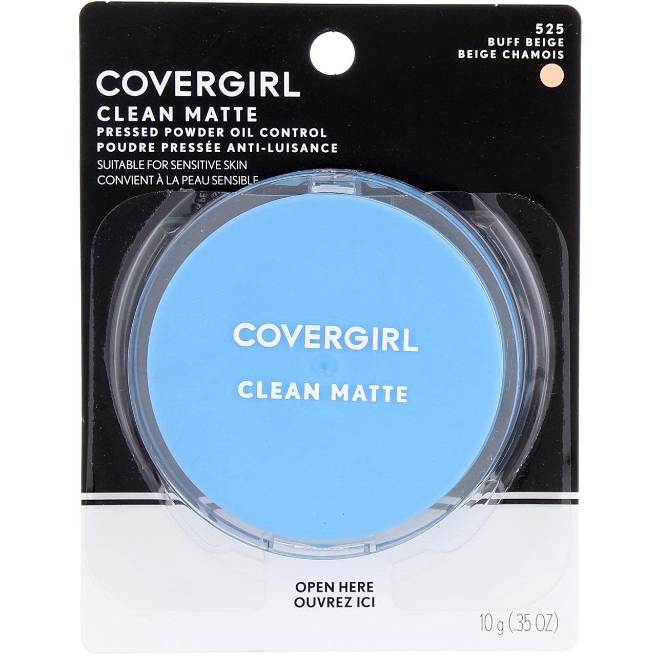 Covergirl Oil Control Compact Pressed Powder, Buff Beige [525], 0.35 Oz (Pack Of 3)
