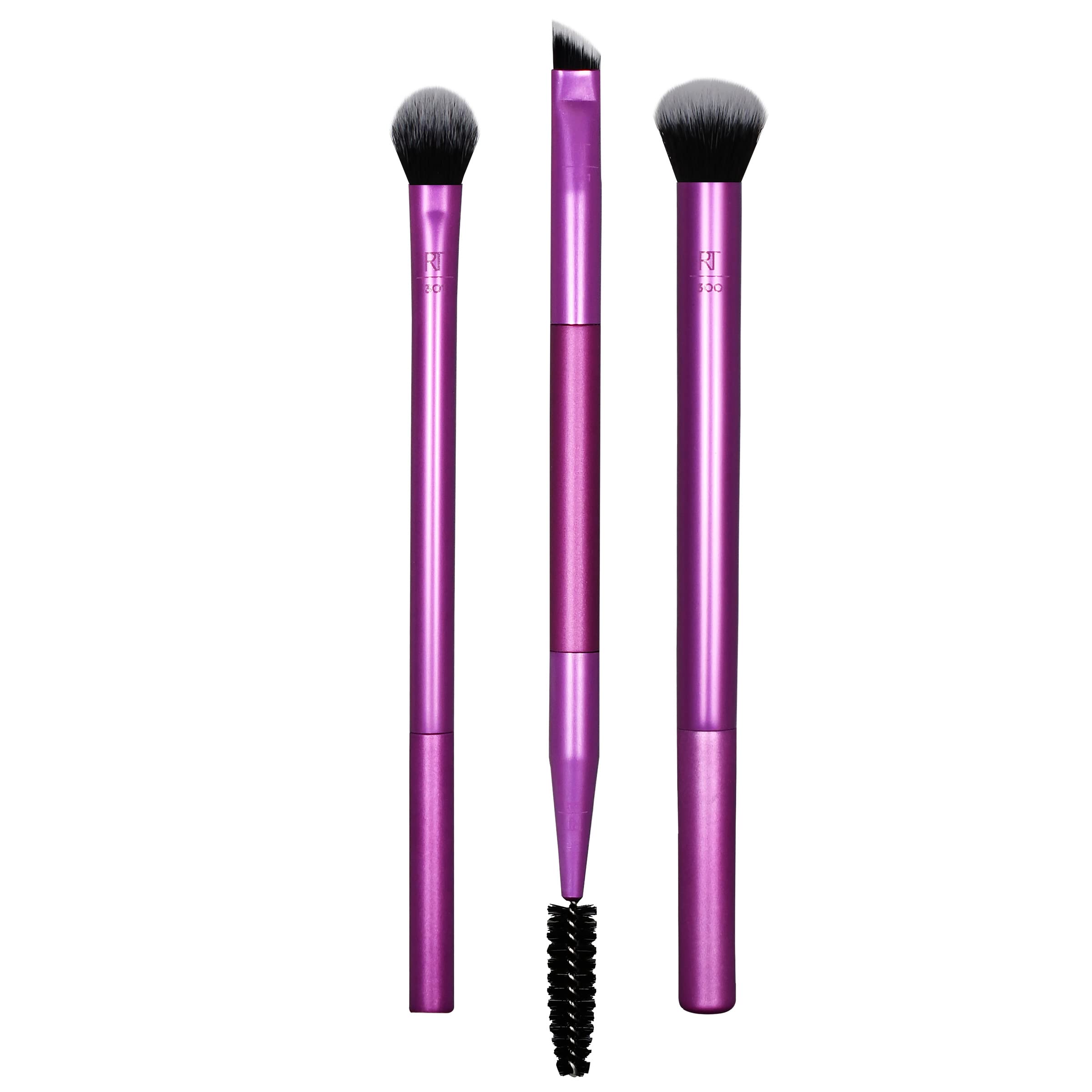Real Techniques Eye Shade & Blend Makeup Brush Trio, For Eyeshadow & Liner, Makeup Tools for Shaping & Grooming Brows, Defined M