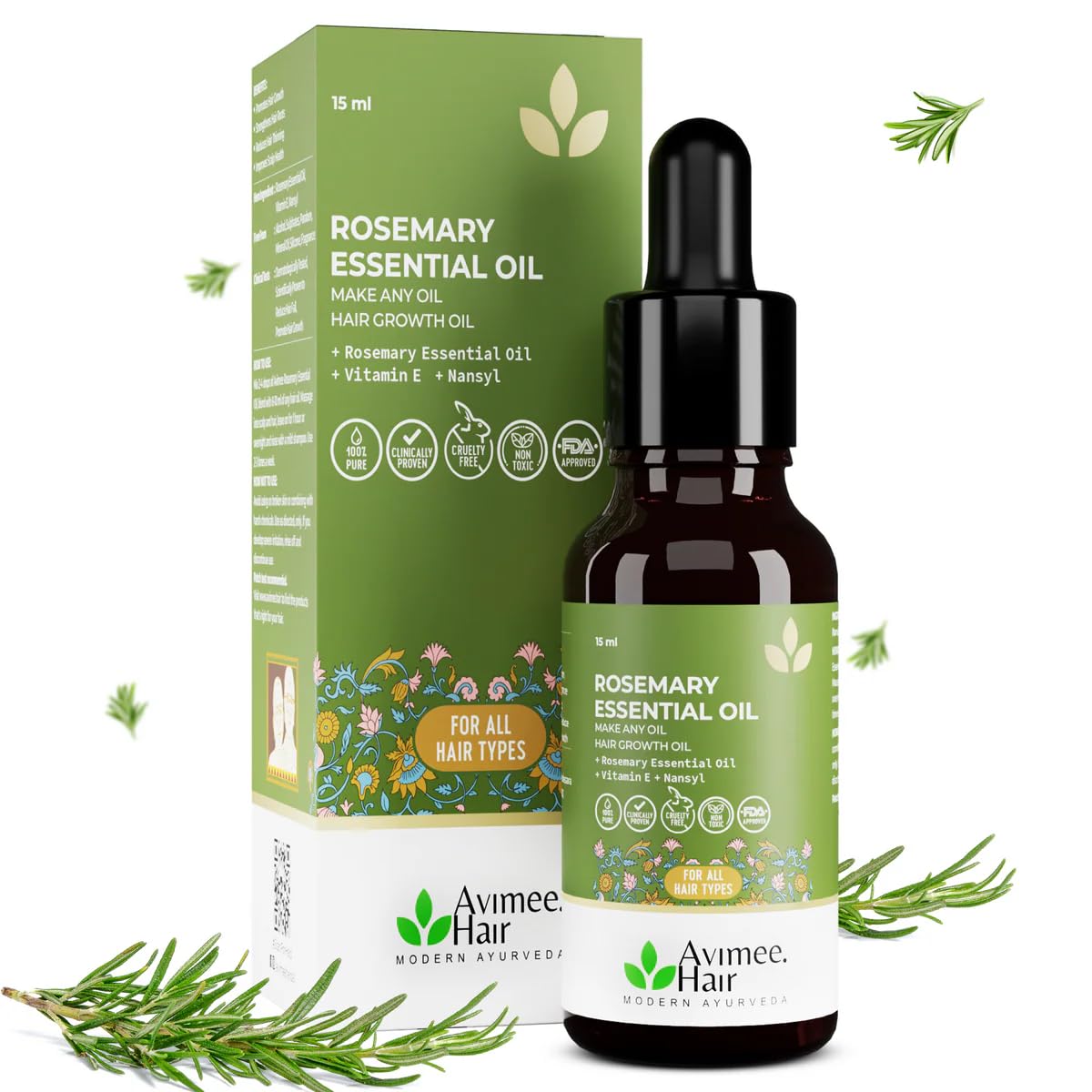 AVIMEE HERBAL Rosemary Essential Hair Oil with Vitamin E and Nansyl  15 ML