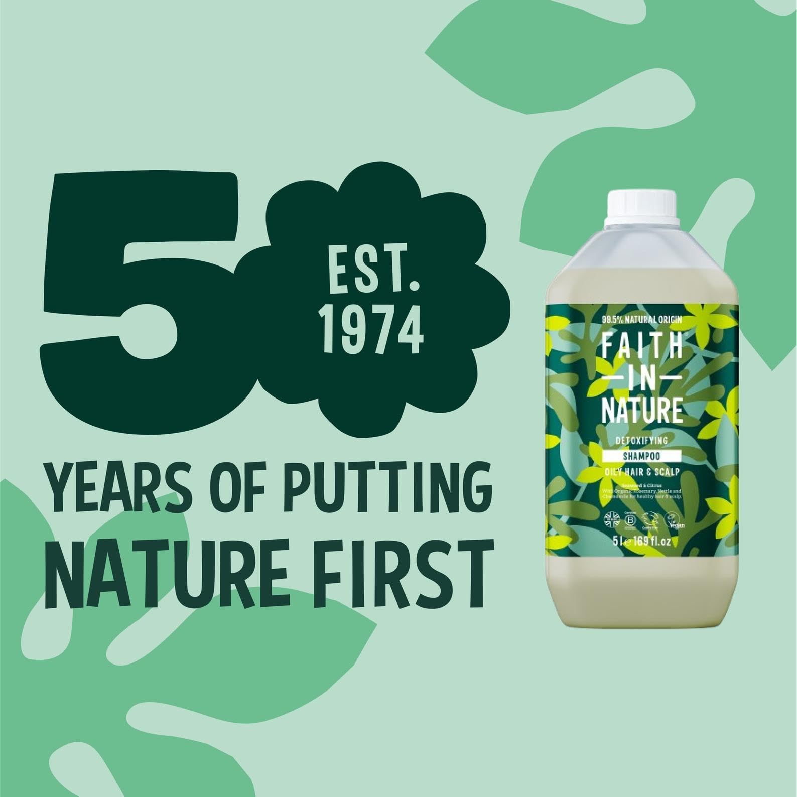 FAITH IN NATURE Natural Shampoo - Vegan & Cruelty Free, No SLS or Parabens - 169 fl oz Refill Pack, Seaweed & Citrus