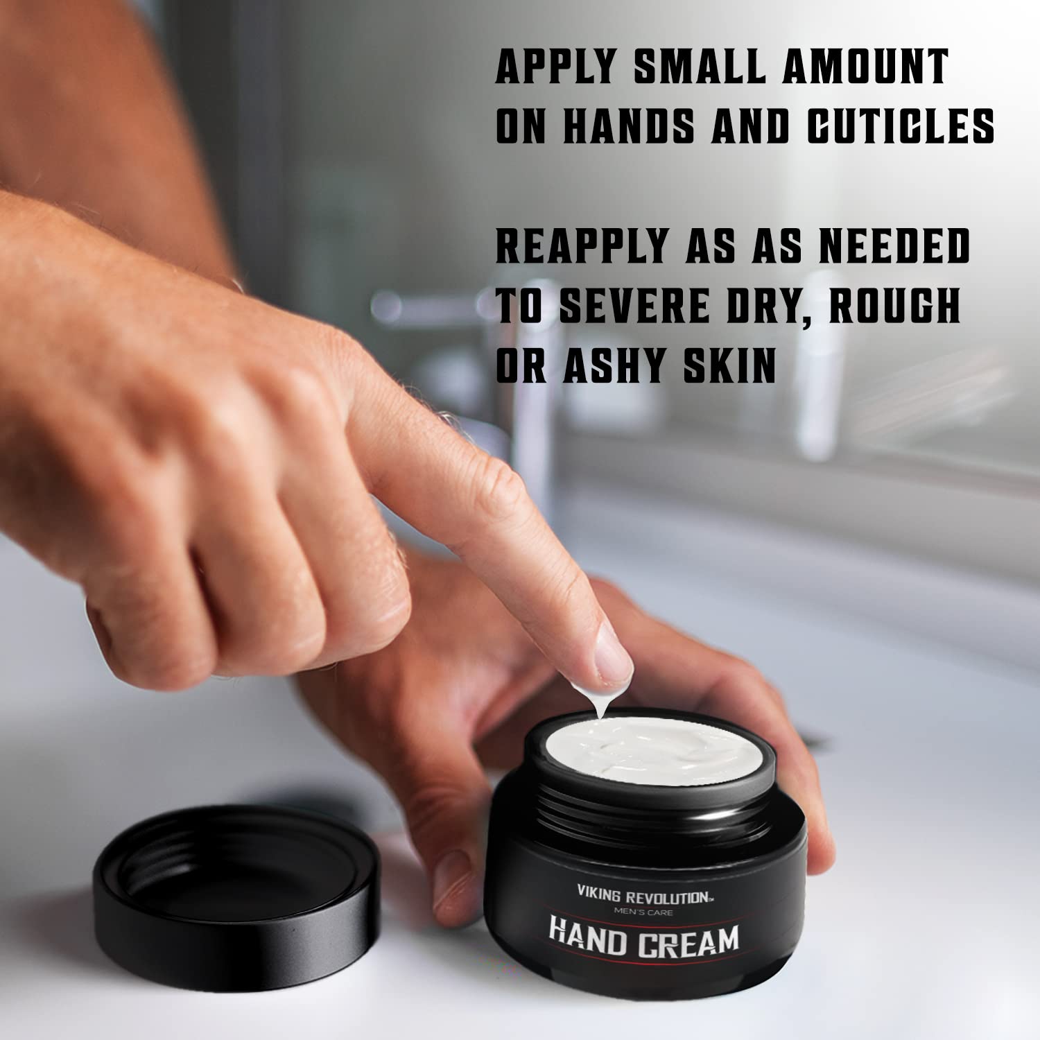Viking Revolution Mens Hand Cream For Men - Hand Cream For Dry Cracked Hands Repair Cream - Dry Hand Cream For Dry Hands Balm -