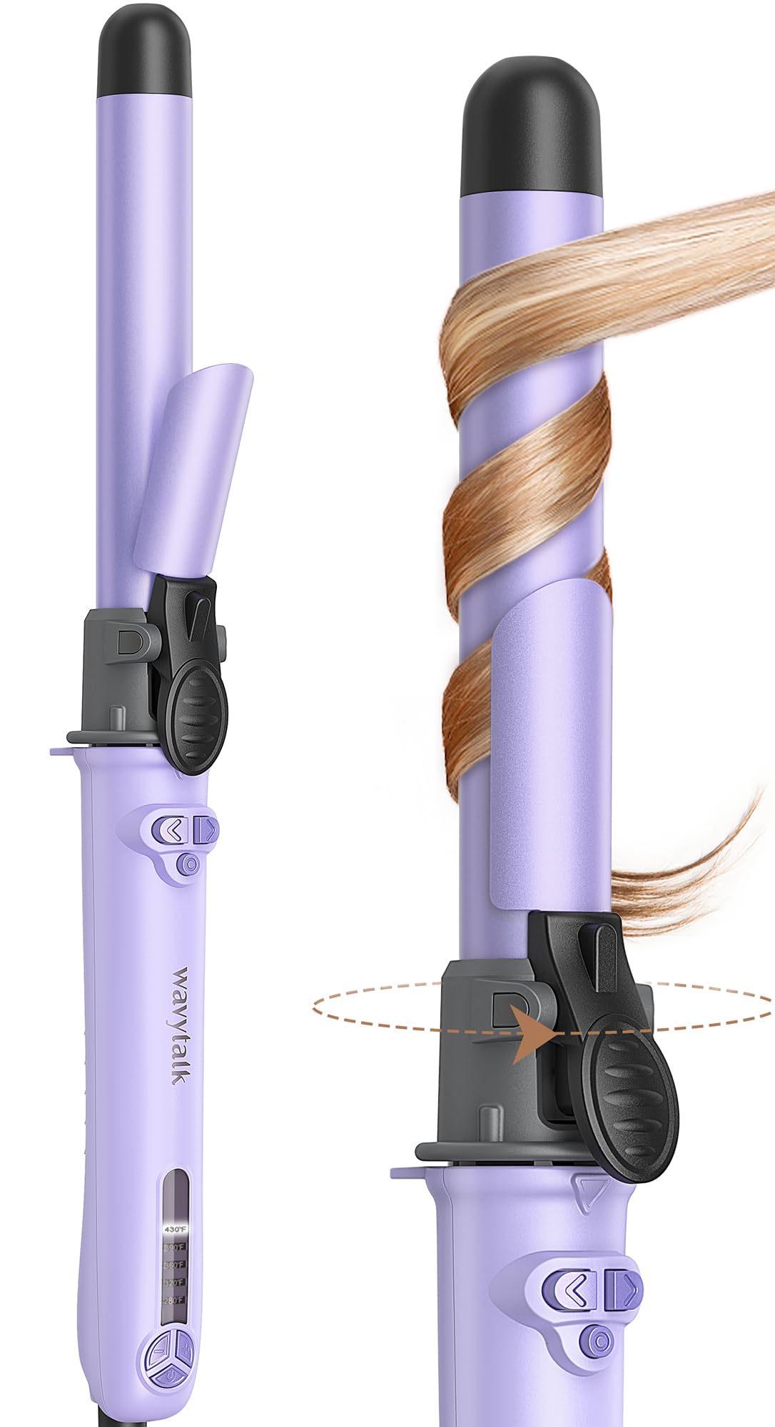 Wavytalk Rotating Curling Iron, 1 Inch Automatic Curling Iron Get Effortless Waves, Rotating Curling Iron up to 430? with Home B