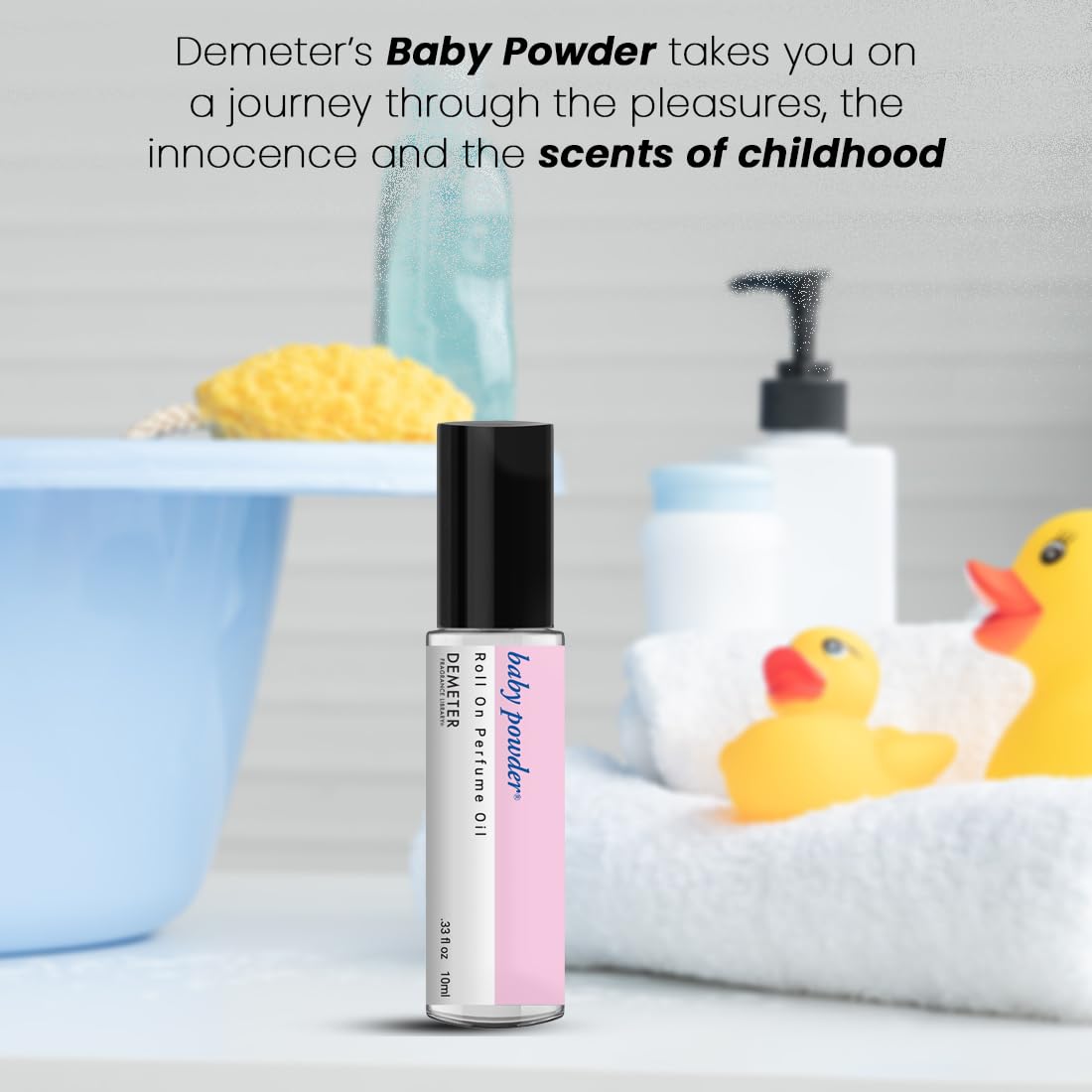 Demeter Baby Powder Roll On Perfume Oil, 0.33 Oz, Long-Lasting