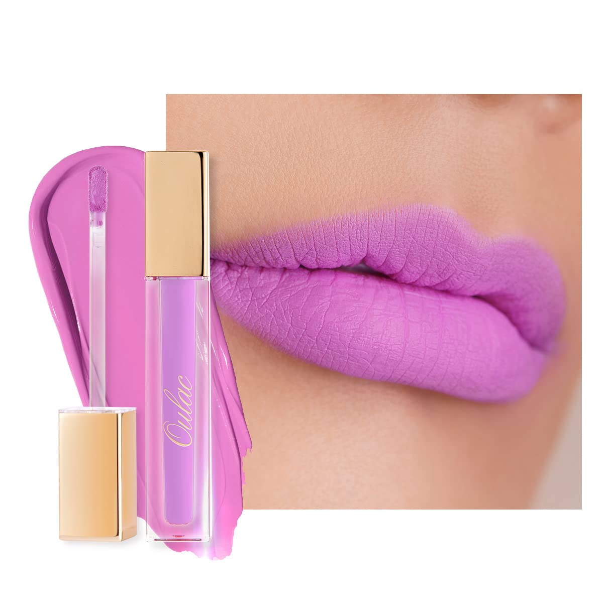 Oulac Matte Liquid Pink Purple Lipstick For Women, Long Lasting Lipstick Waterproof Lip Stain, No Transfer, Creamy High Pigmente
