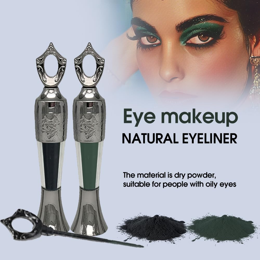 Powder Eyeliner, 100% Handmade Natural Powder Eyeliner, Easy To Apply Formula, Easily Removed, Last For All Day Long